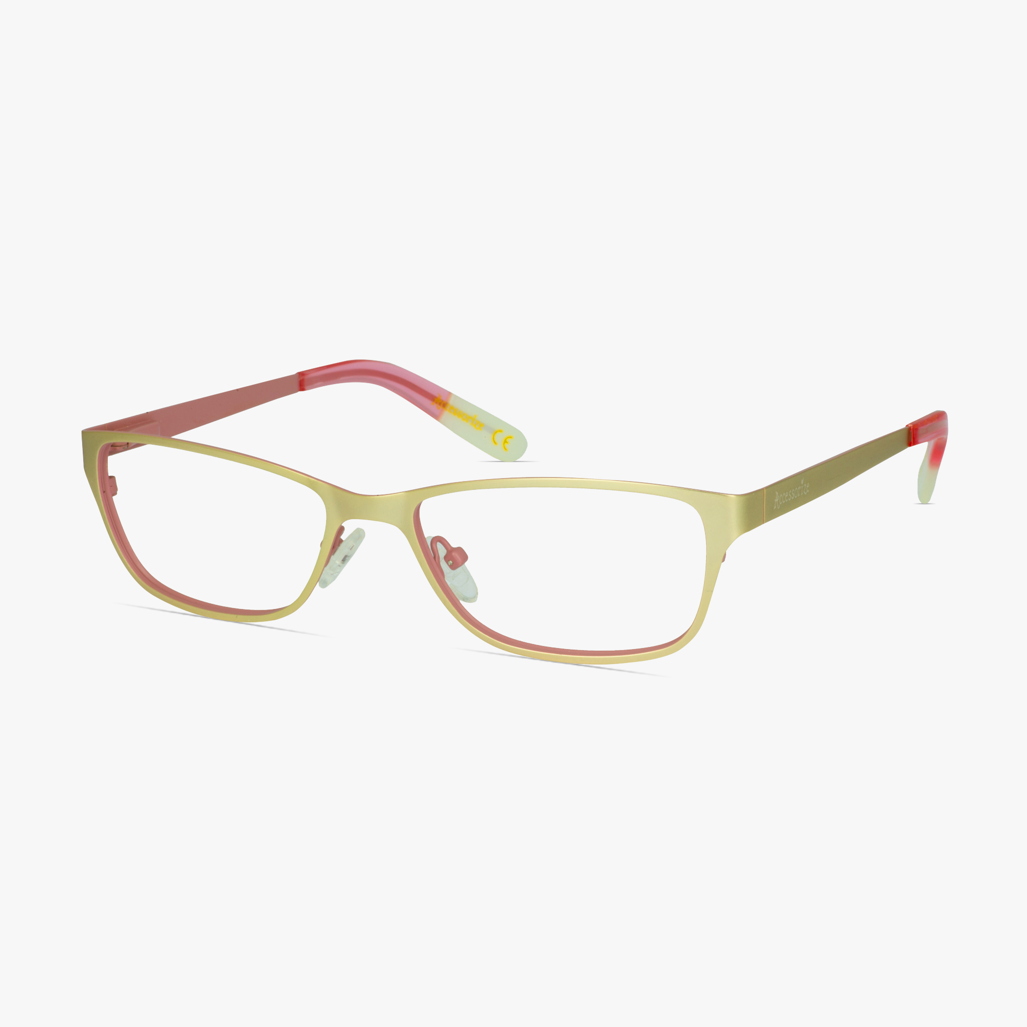Accessorize ACS007 Gold Metal Glasses for Women by Framesfoundry - Angle View