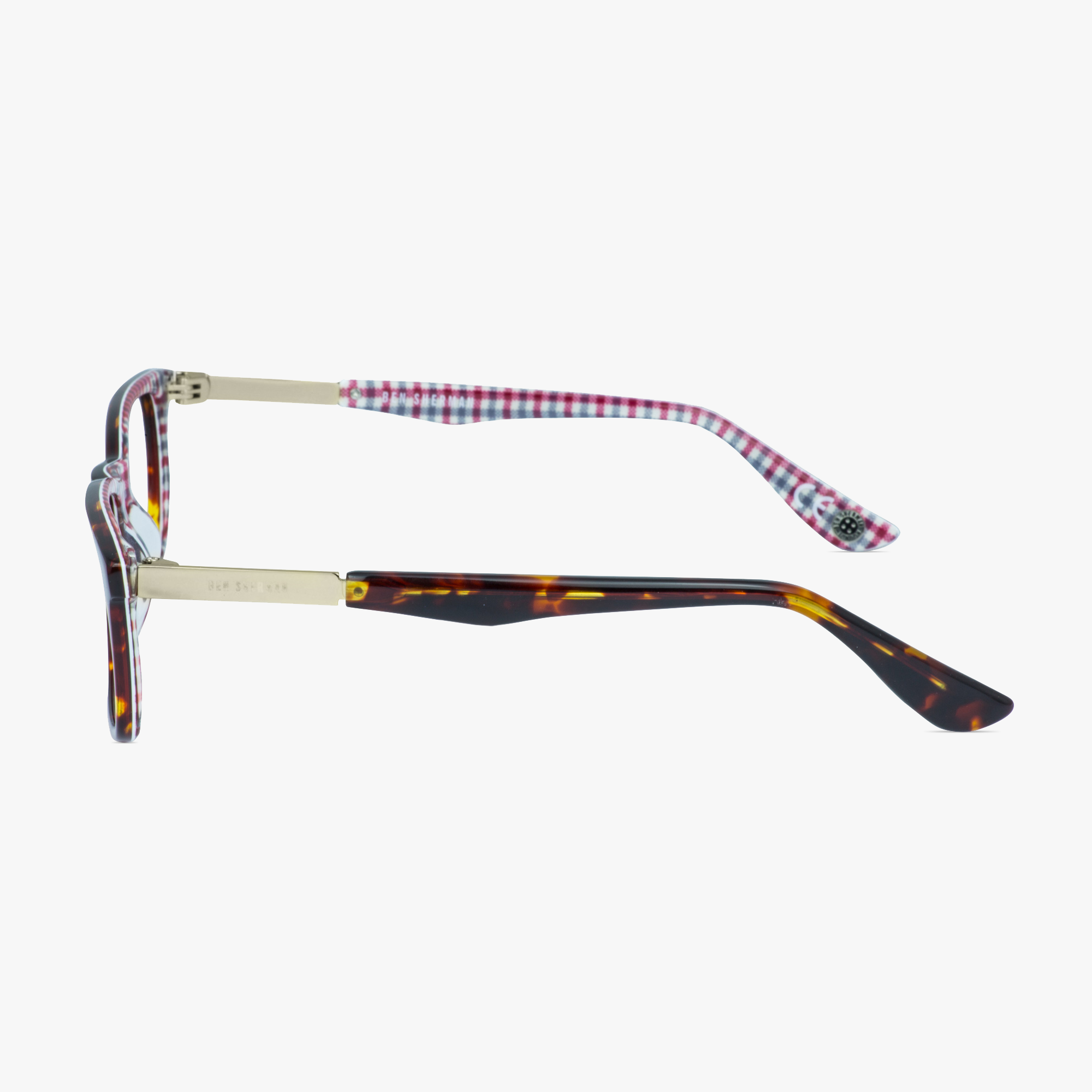 Ben Sherman BENO002 John Tortoise Shell Rectangular Glasses for Men from Framesfoundry - Side View