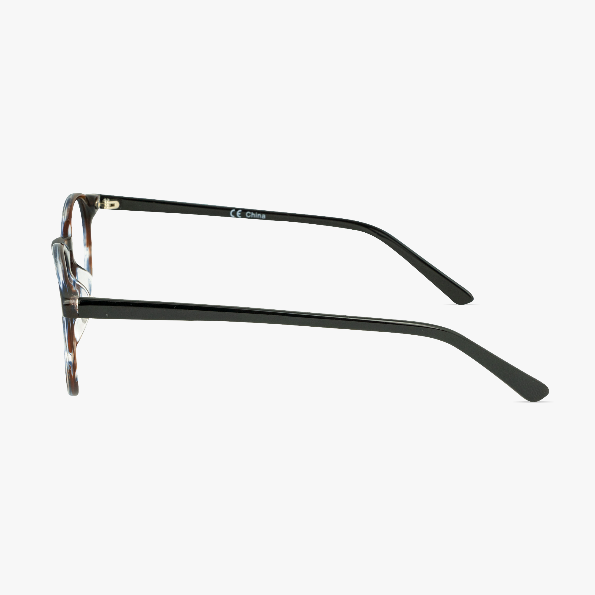 Liverpool Dark Brown Mottle Round Glasses for Men and Women from Framesfoundry - Side View