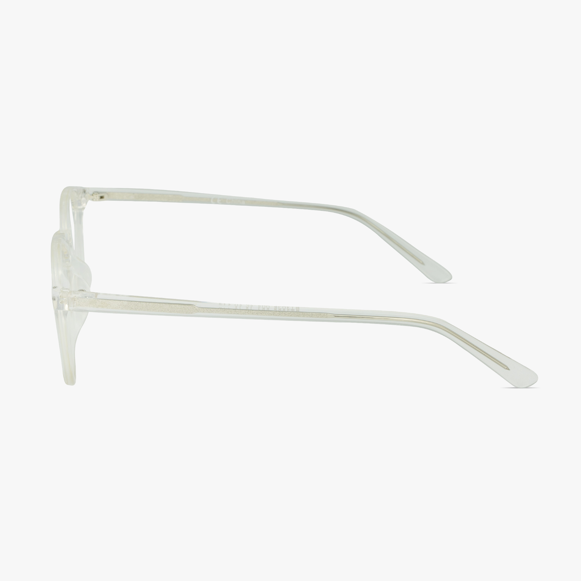 Liverpool Crystal Clear Round Glasses for Men and Women from Framesfoundry - Side View