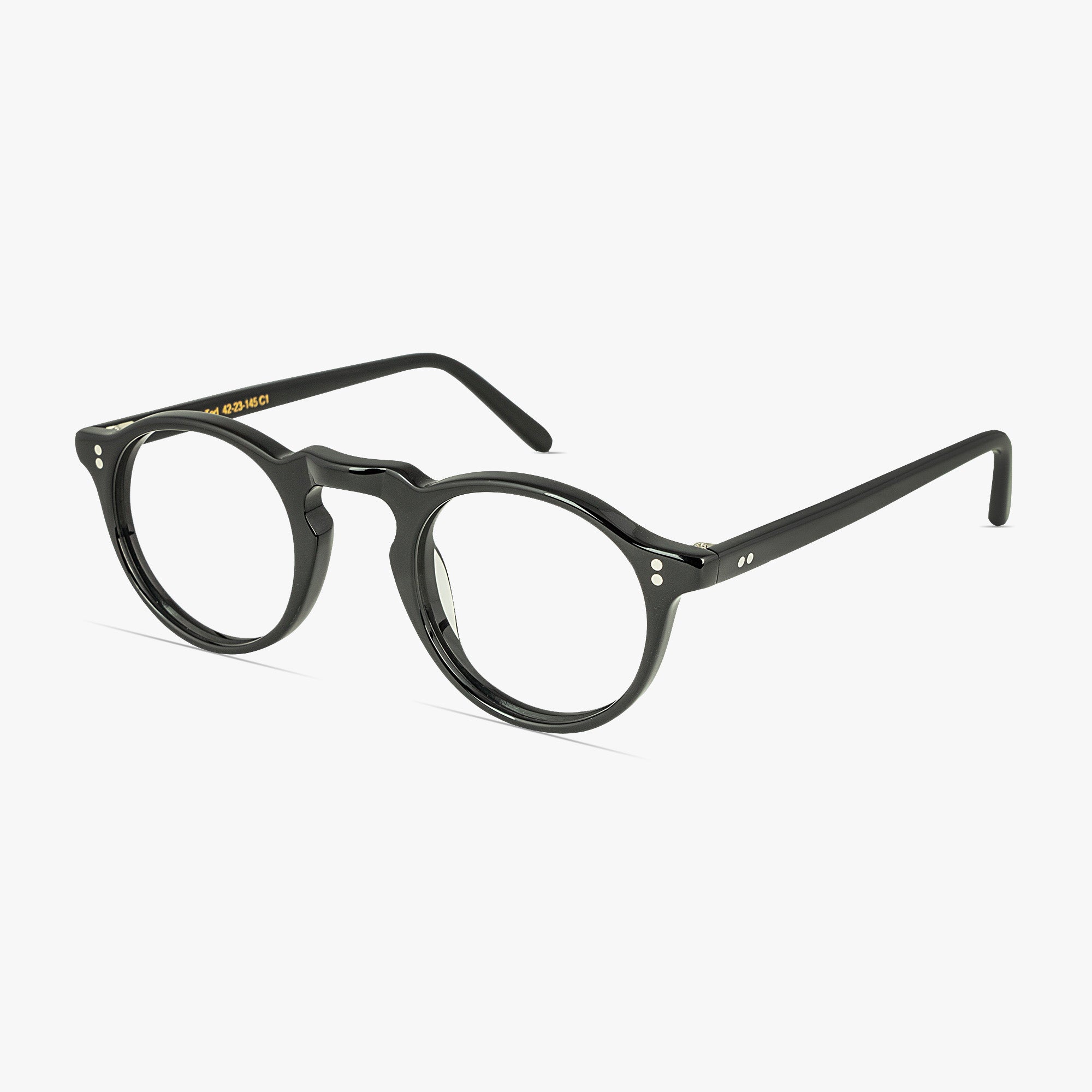 Ted Round Graphite Keyhole Bridge Glasses for Men and Women from Framesfoundry - Angle View