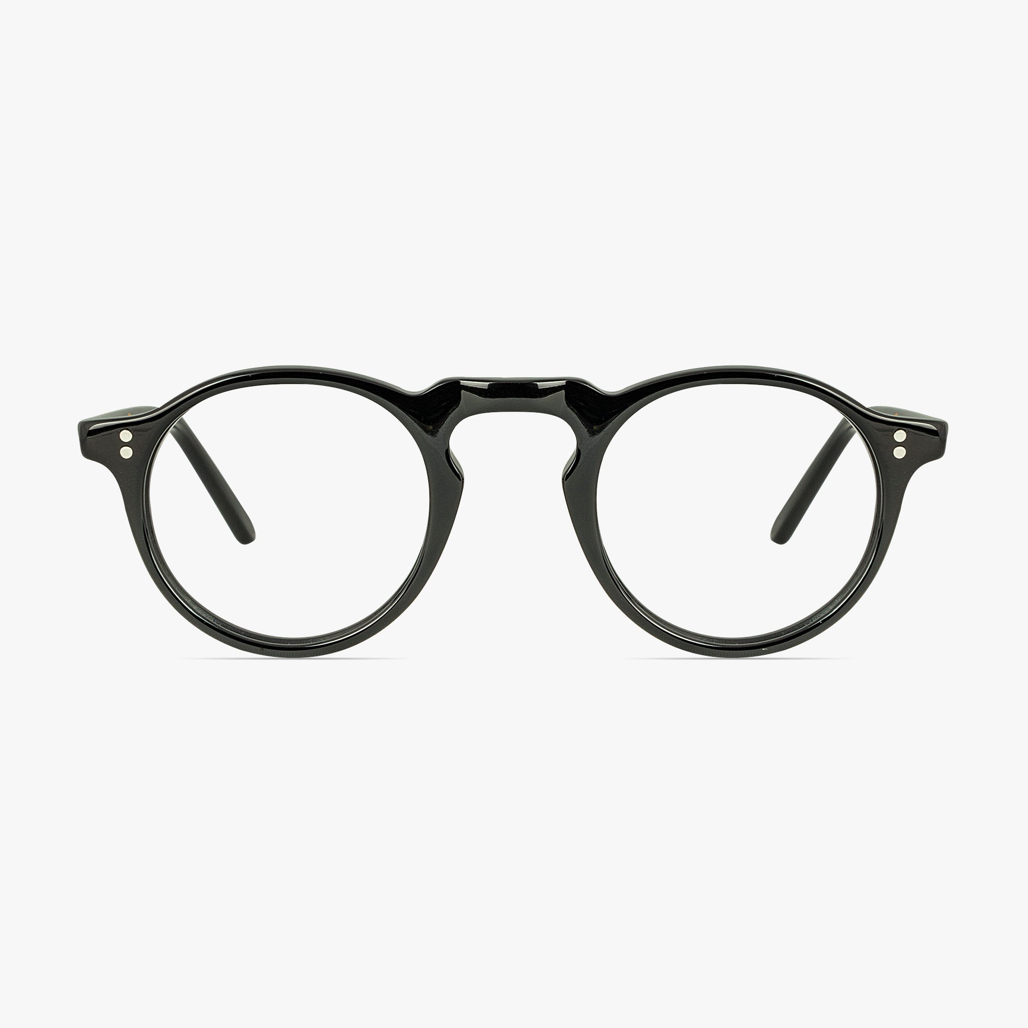 Ted Round Graphite Keyhole Bridge Glasses for Men and Women from Framesfoundry - Front View