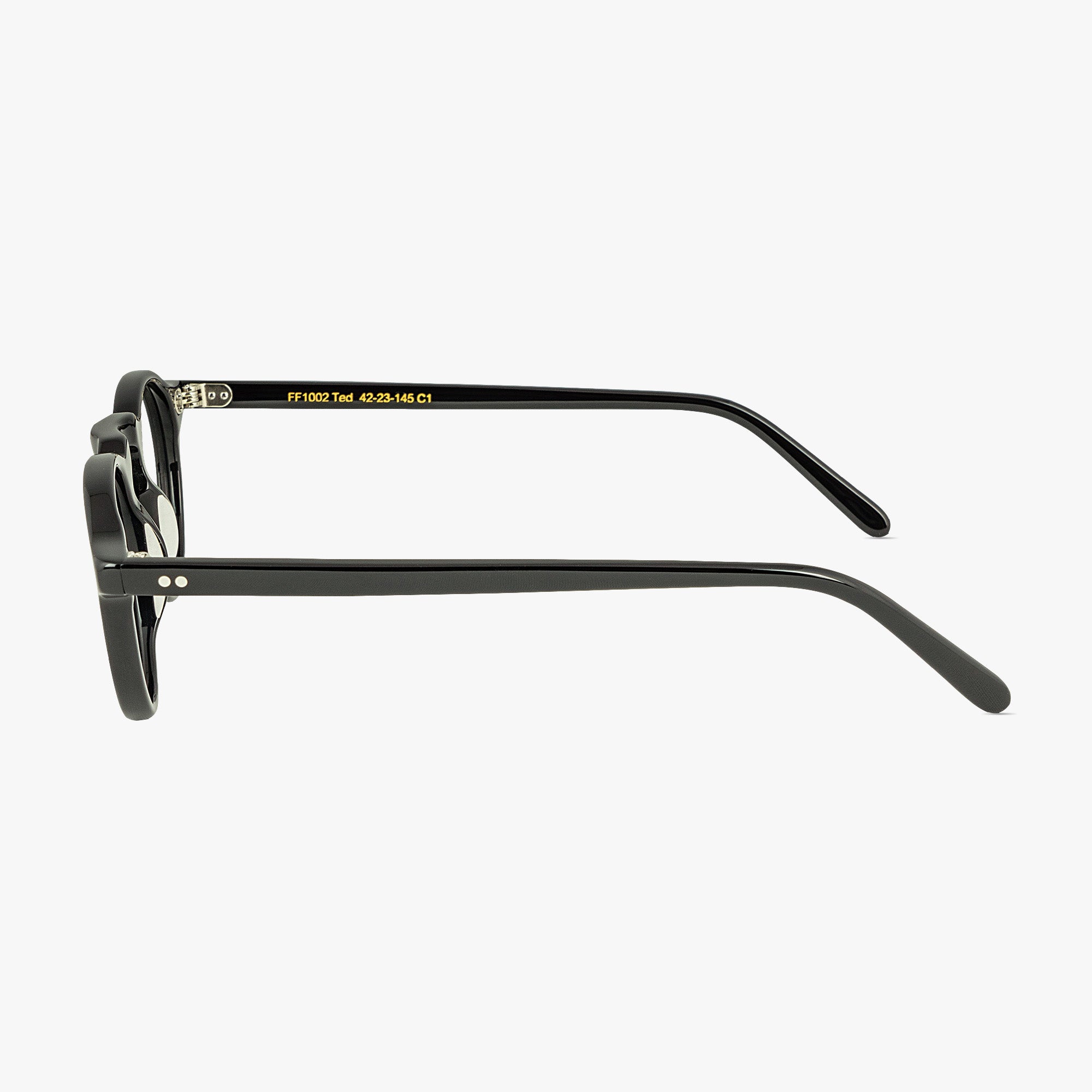 Ted Round Graphite Keyhole Bridge Glasses for Men and Women from Framesfoundry - Side View