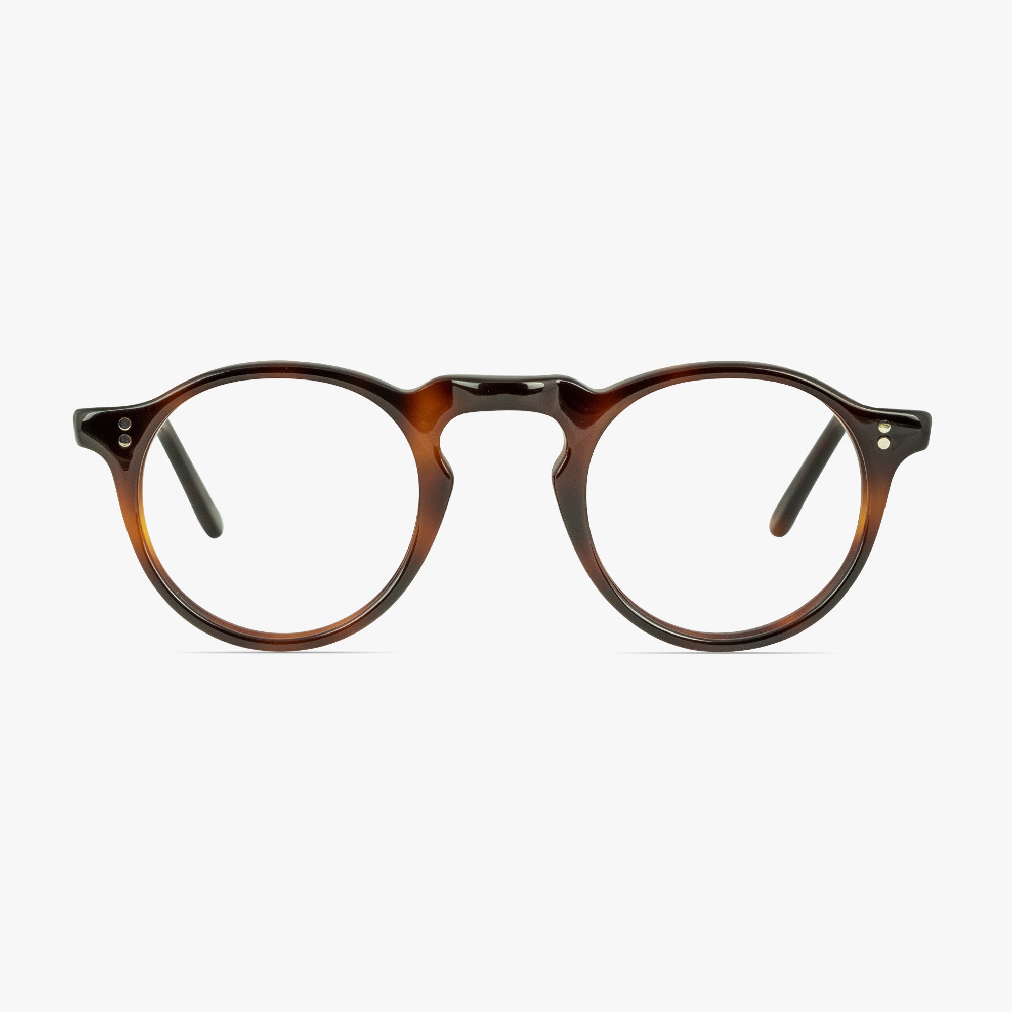 Ted Round Havana Keyhole Bridge Glasses for Men and Women from Framesfoundry - Front View