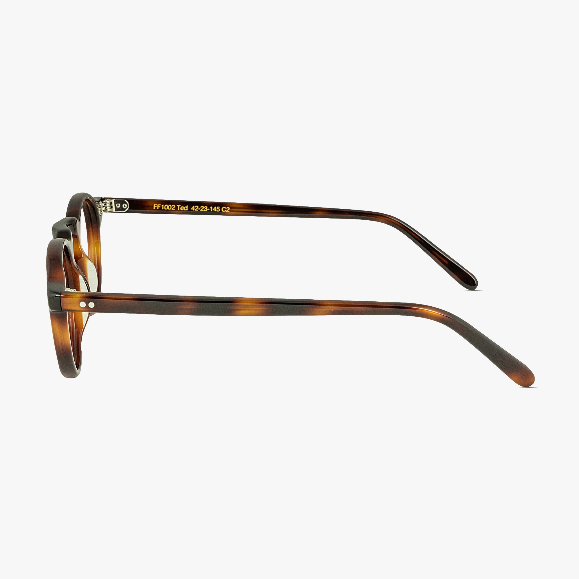 Ted Round Havana Keyhole Bridge Glasses for Men and Women from Framesfoundry - Side View