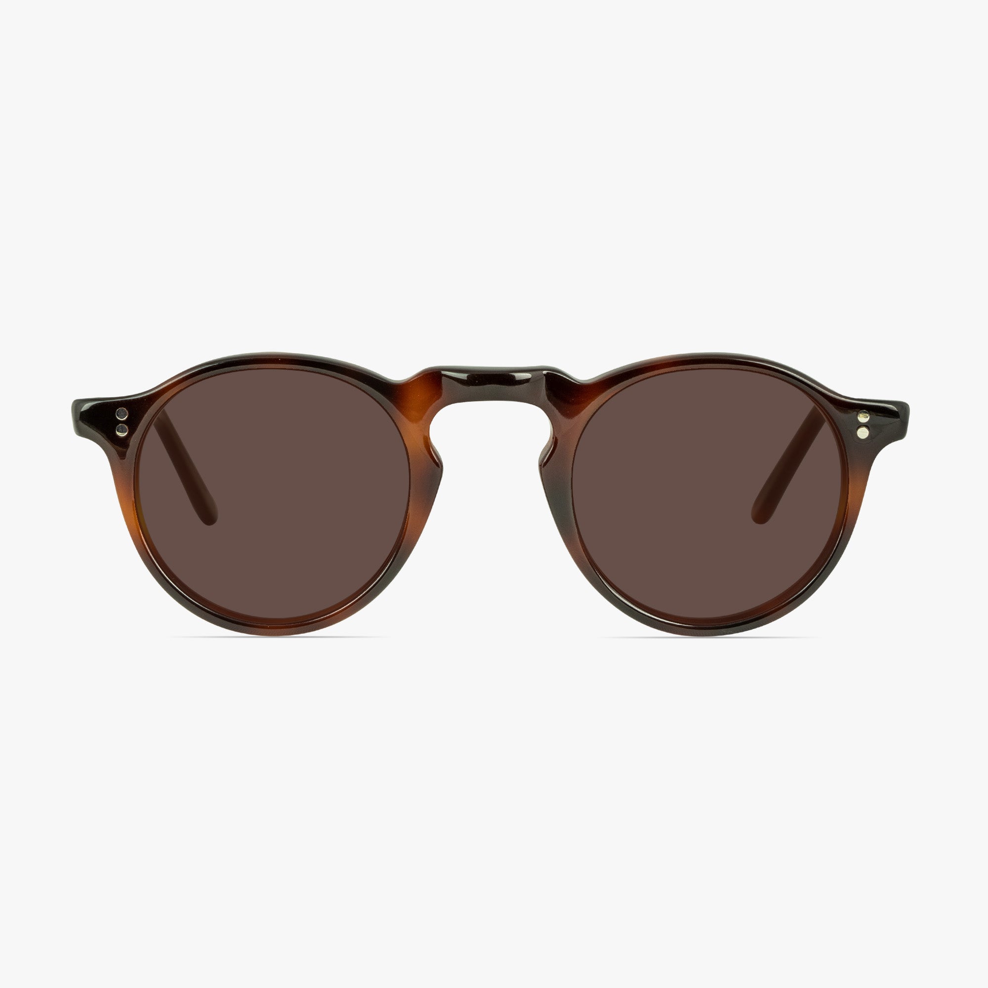 Ted Round Havana Keyhole Bridge Glasses for Men and Women from Framesfoundry - Sunglasses Front View