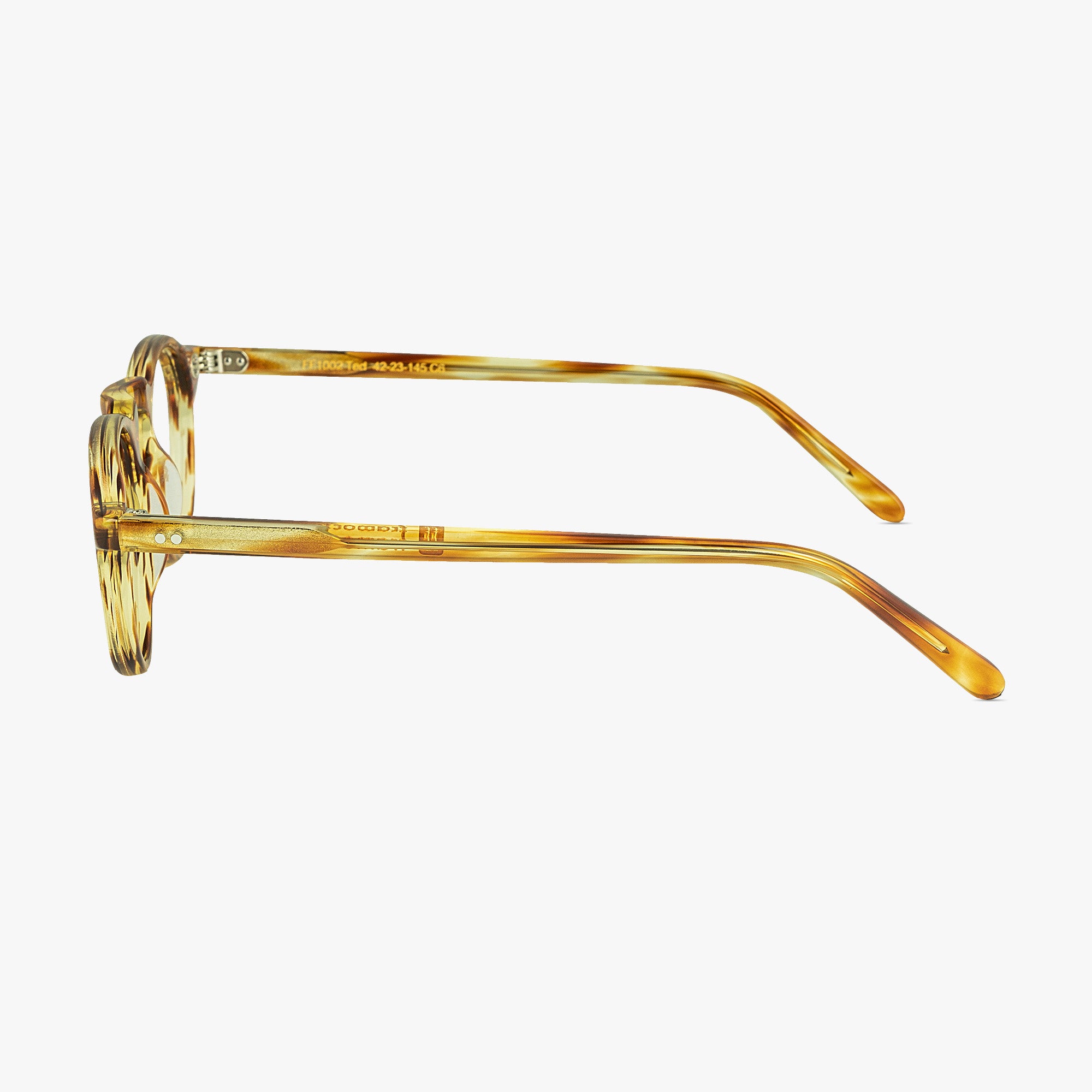 Ted Round Butterscotch Keyhole Bridge Glasses for Men and Women from Framesfoundry - Side View