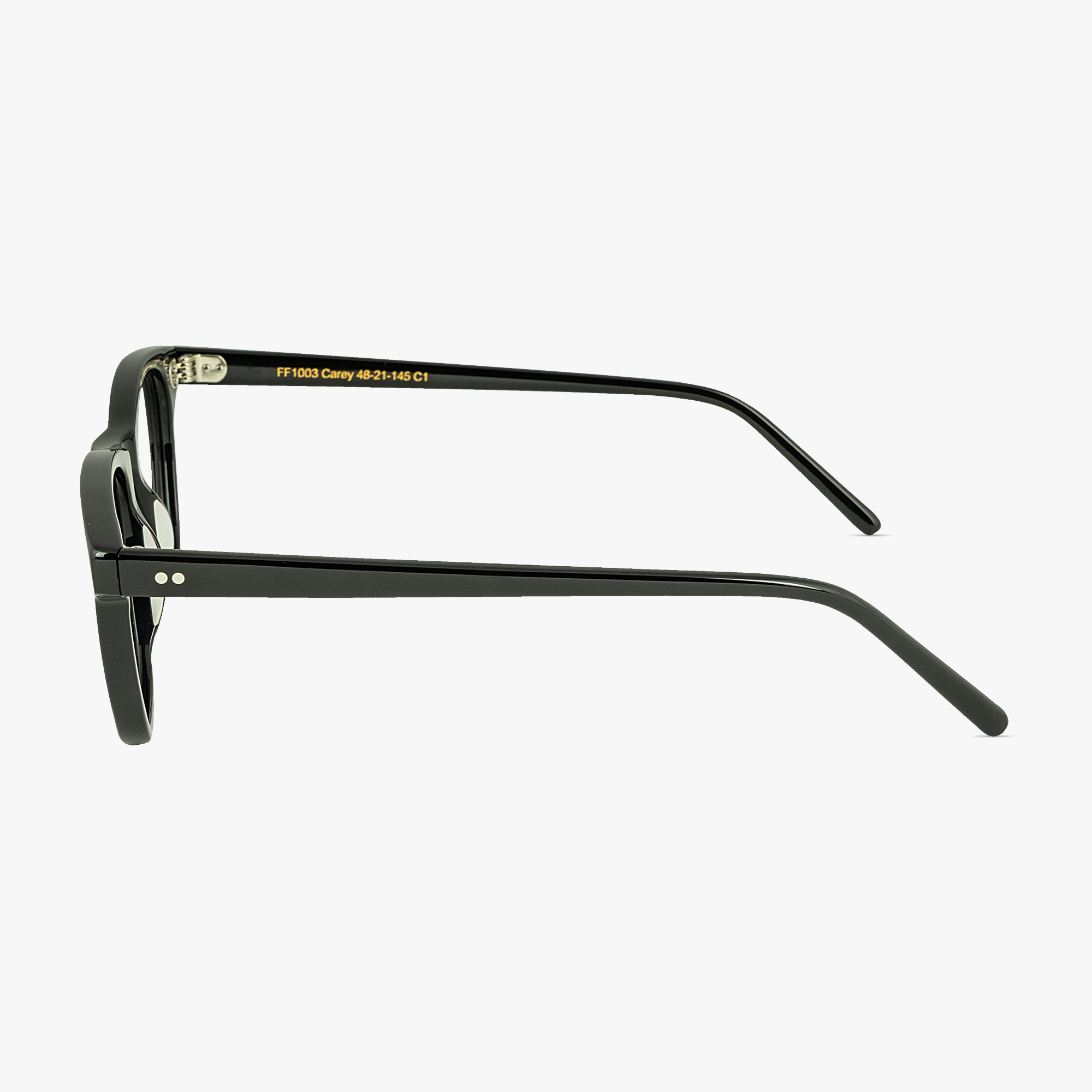 Carey Square Midnight Black Glasses for men and women from FramesFoundry – Side View