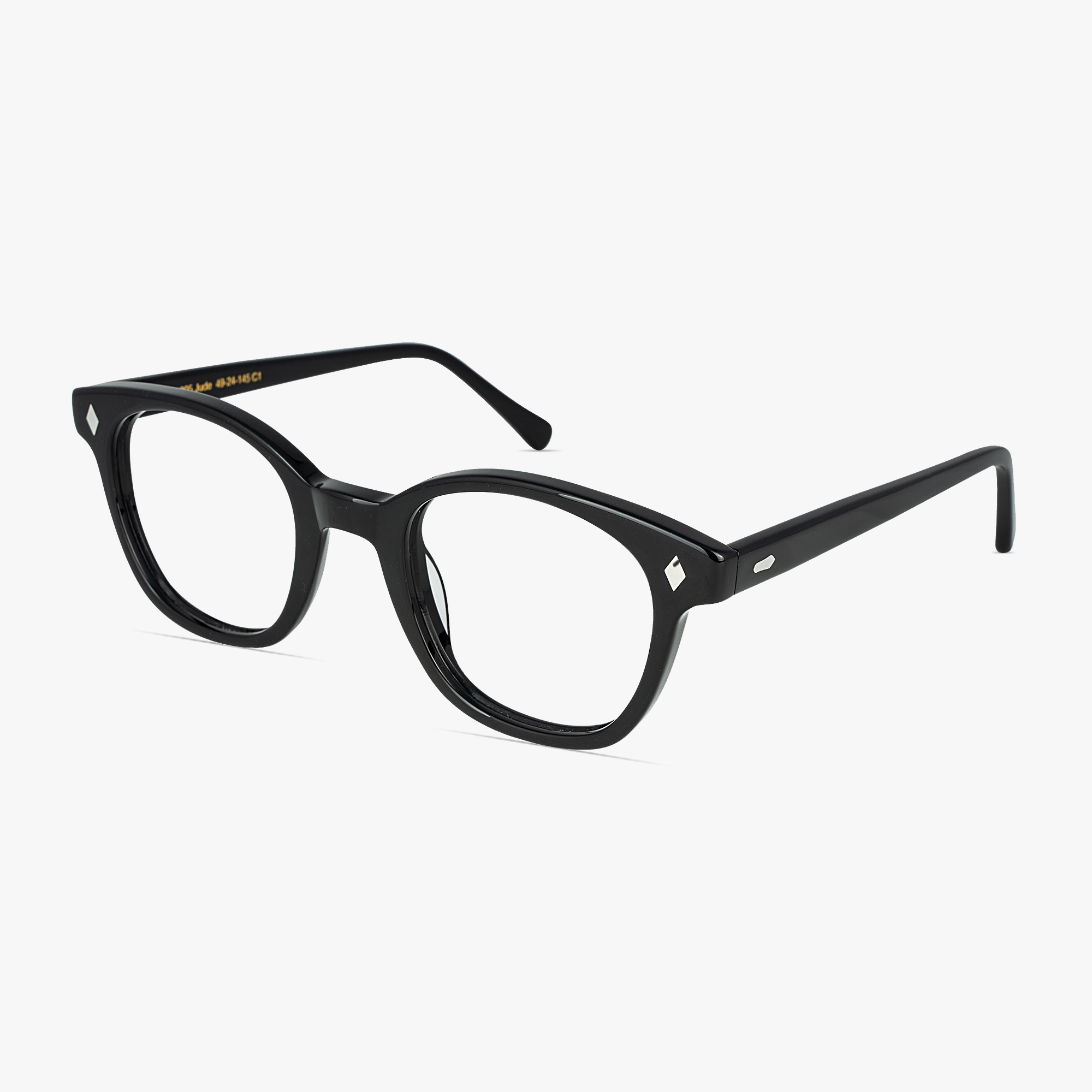 Jude Square Black Glasses for men and women from FramesFoundry – Angle View