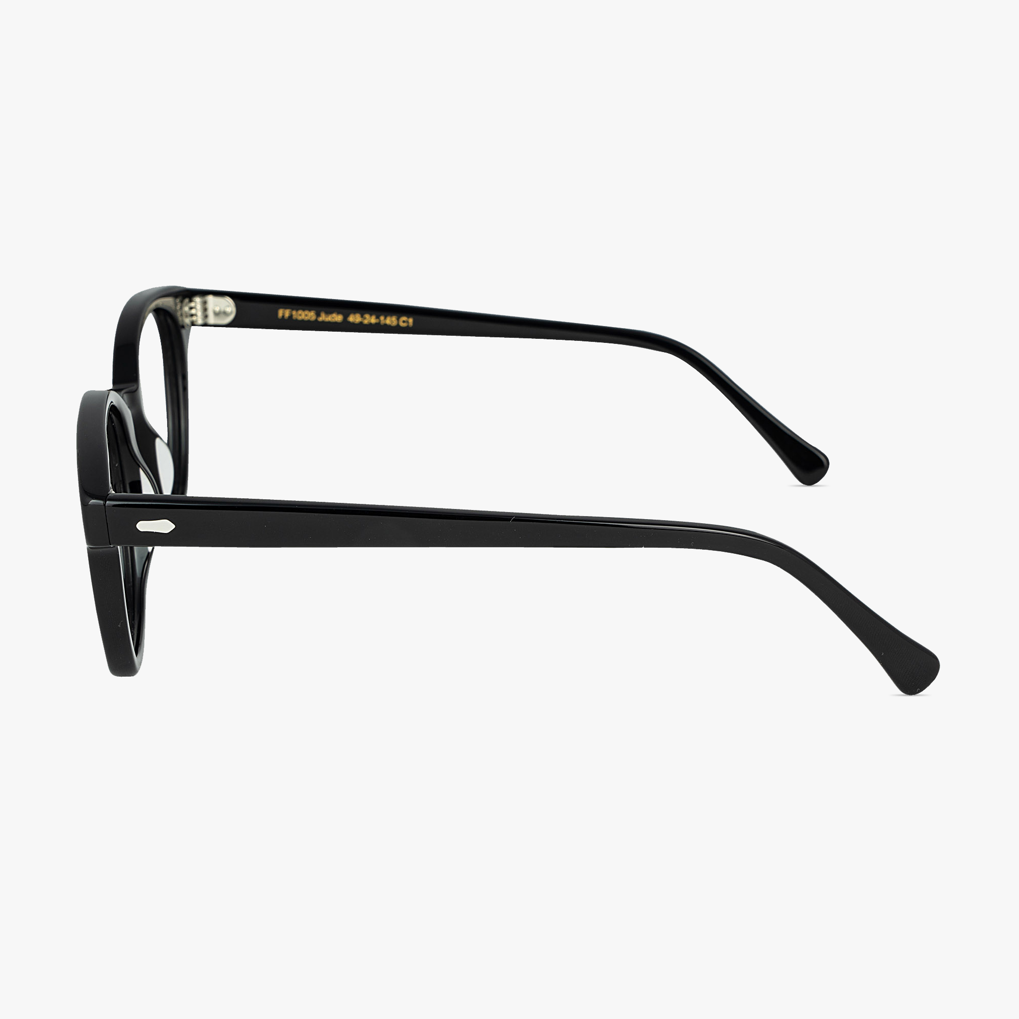 Jude Square Black Glasses for men and women from FramesFoundry – Side View