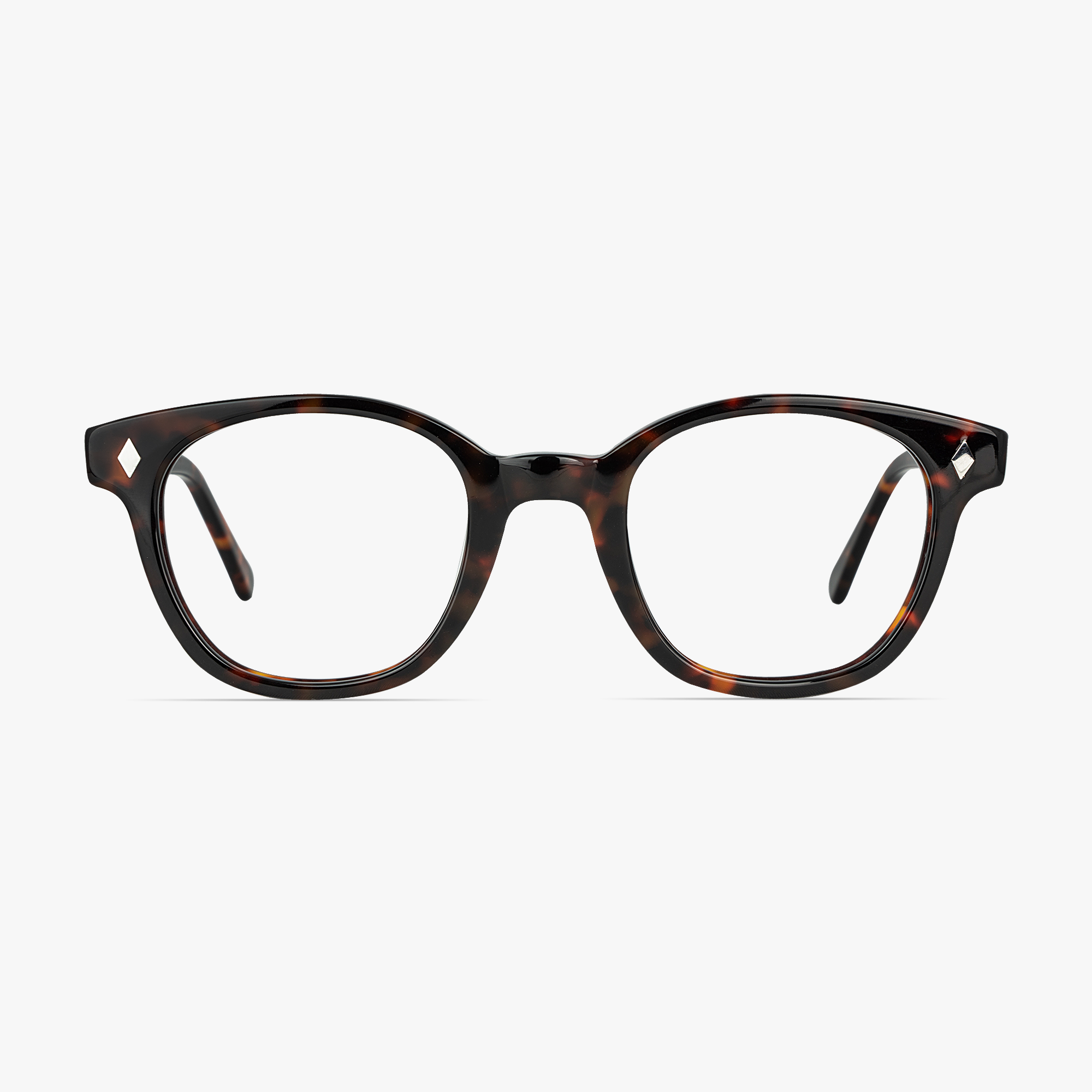 Jude Dark Brown Mottle Glasses for men and women from FramesFoundry – Front View
