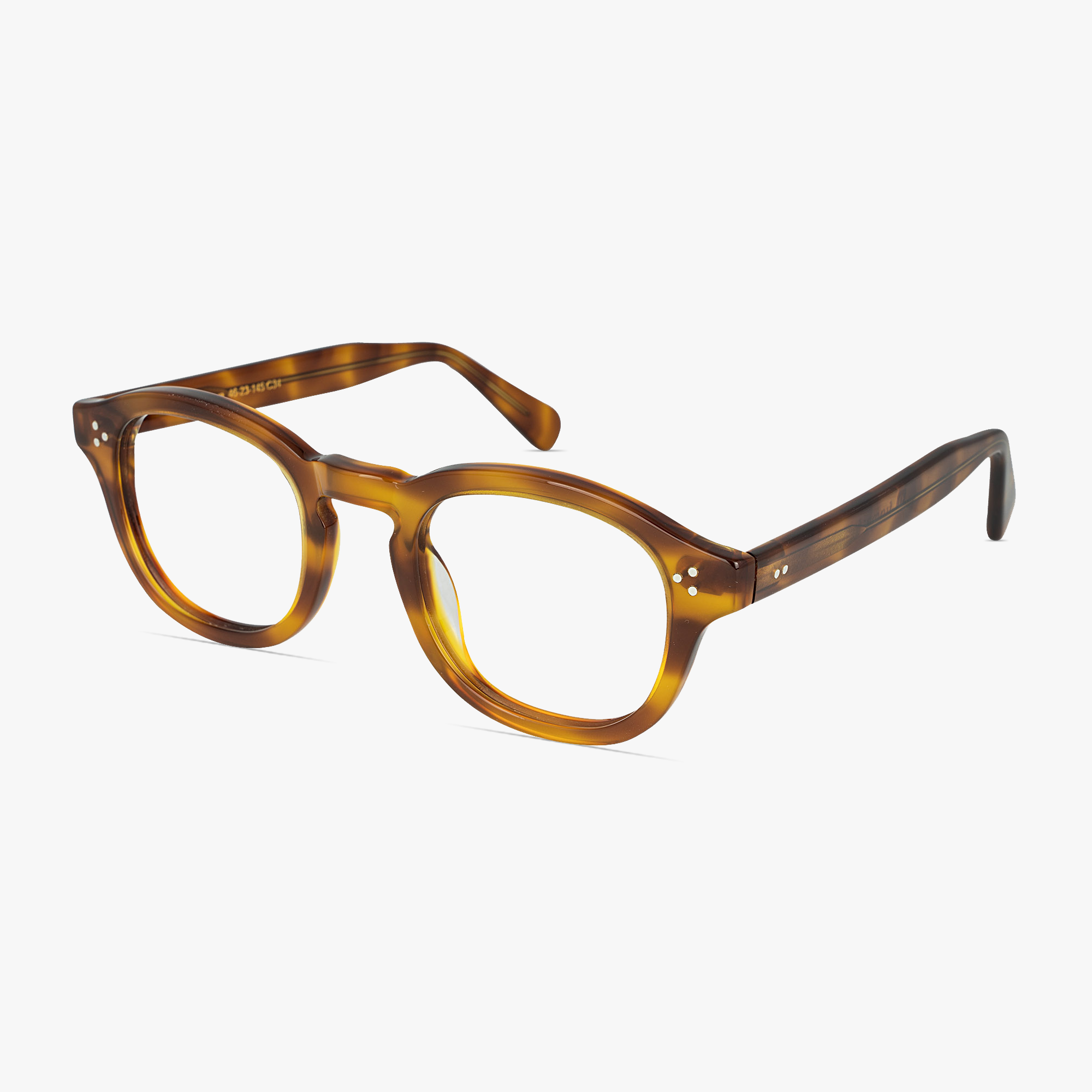 Steve Butterscotch Square Glasses for men and women from FramesFoundry – Angle View