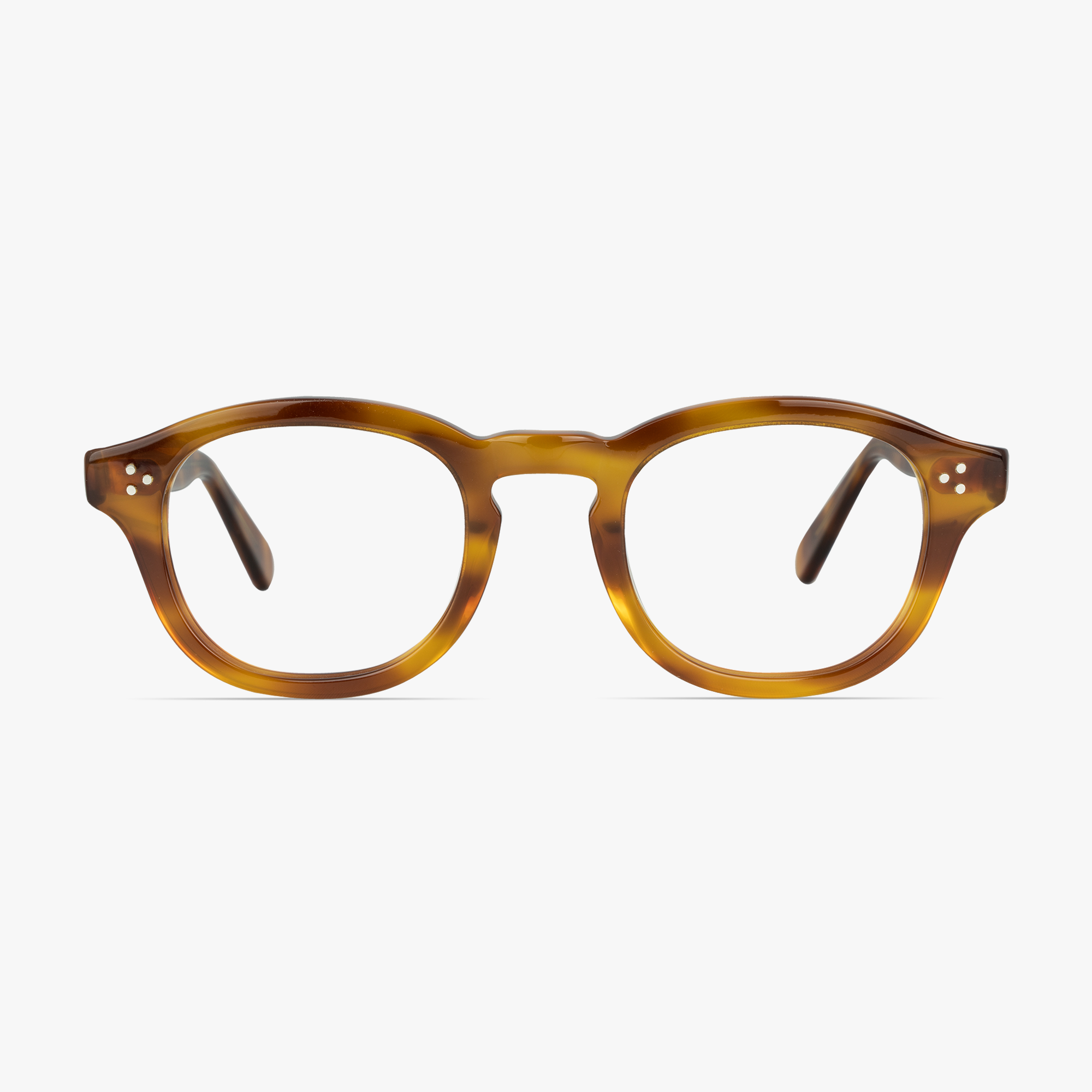 Steve Butterscotch Square Glasses for men and women from FramesFoundry – Front View