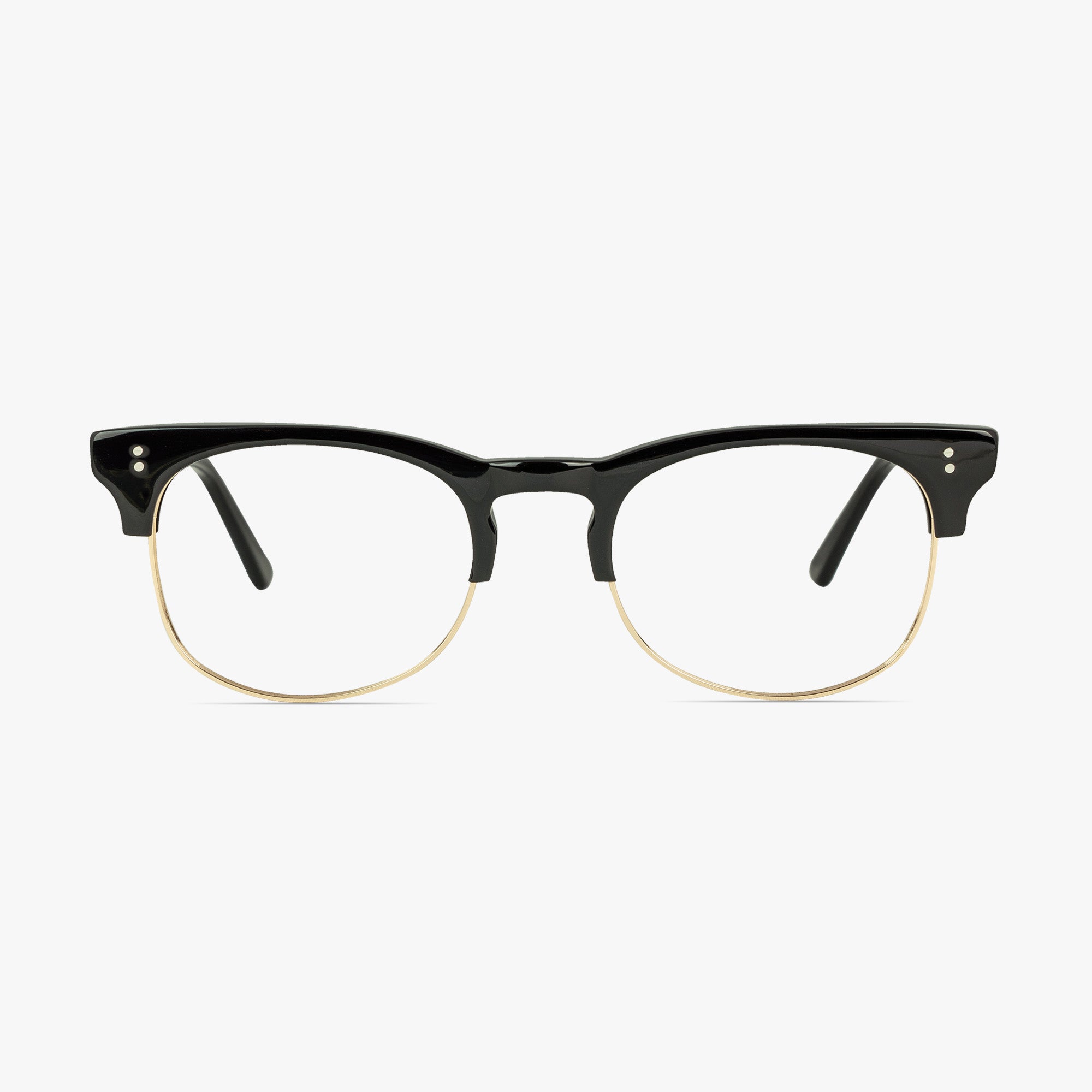 Holborn Oval Black Retro Glasses for Men and Women from Framesfoundry - Front View