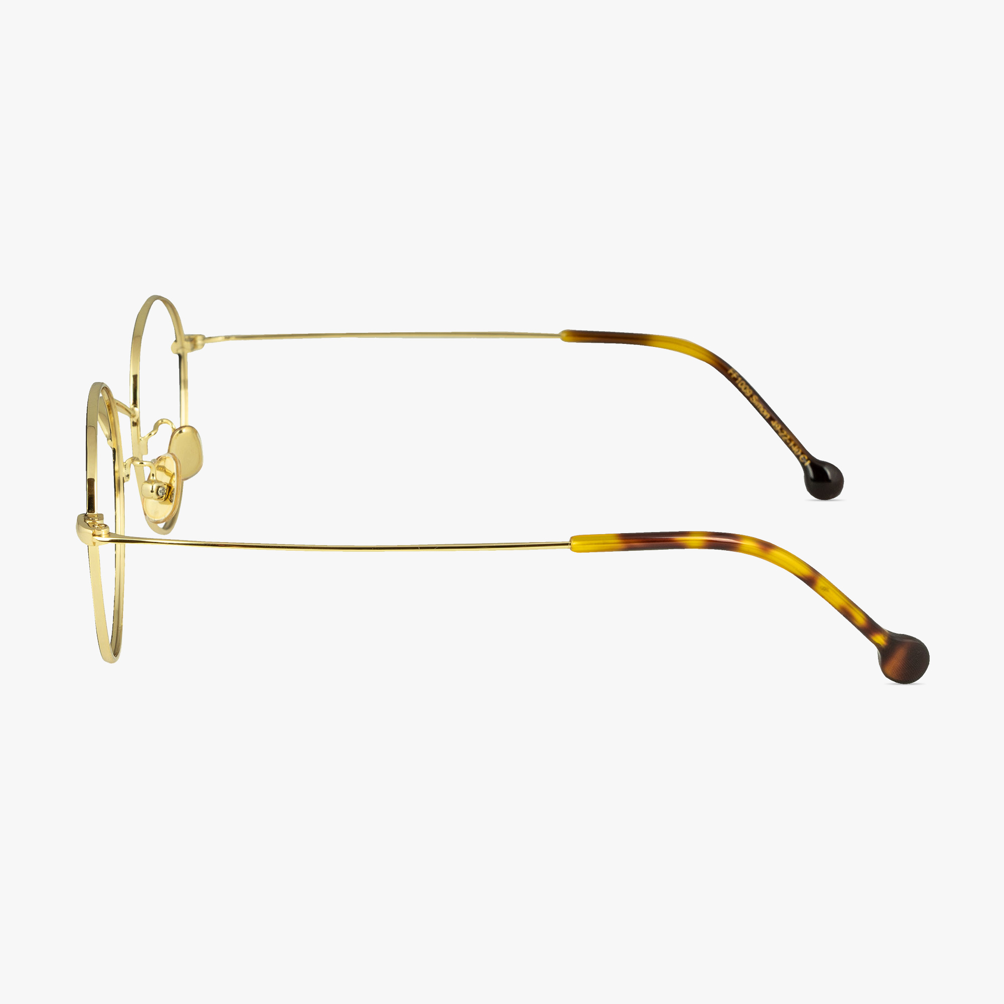 Simone Black Gold Round Glasses for men and women from FramesFoundry – Side View