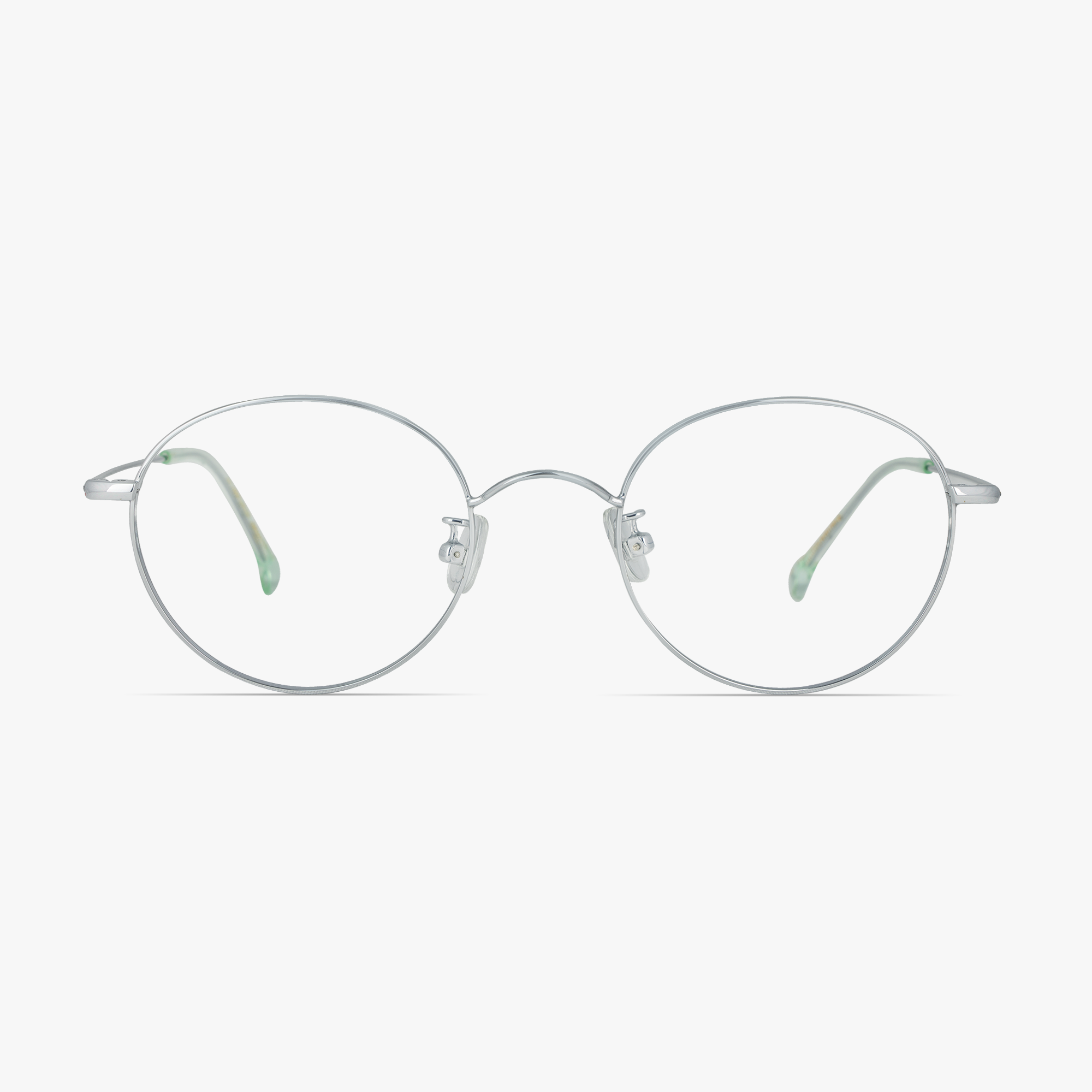 Simone Blue Silver Round Glasses for women from FramesFoundry – Front View