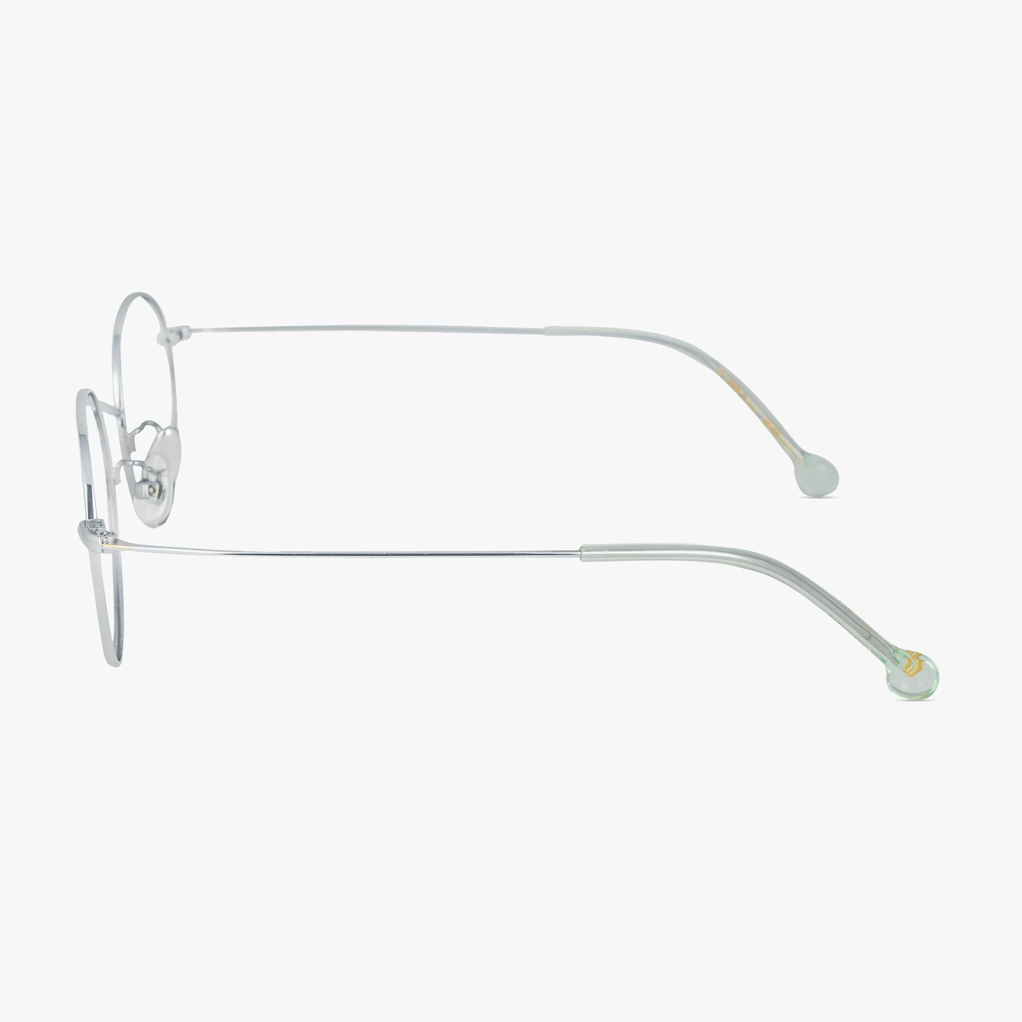 Simone Blue Silver Round Glasses for women from FramesFoundry – Side View