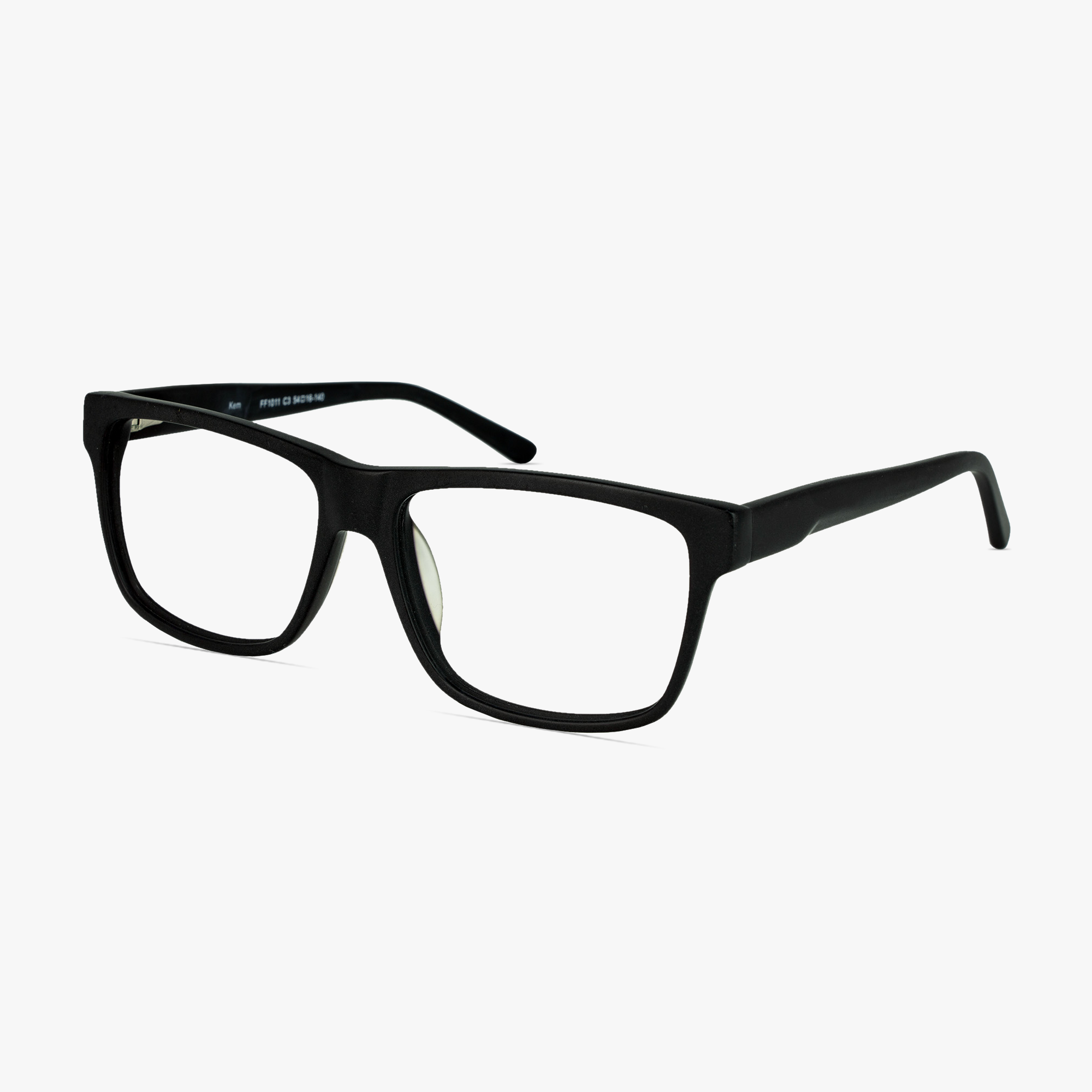 Kem Matt Black Glasses for men and women from FramesFoundry – Angle View