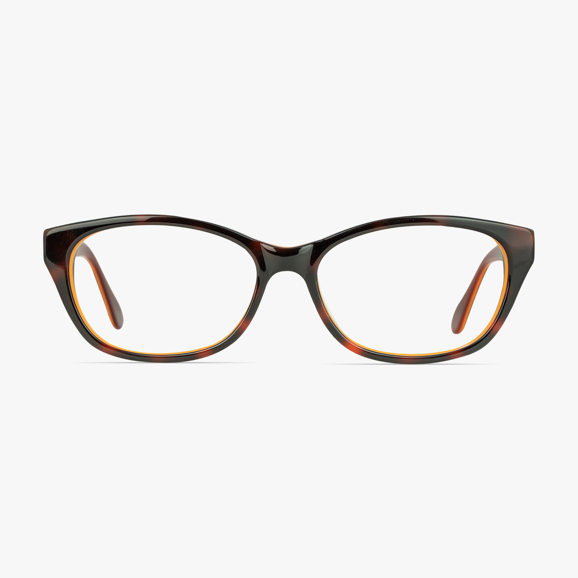Amber Oval Tortoise Shell Burnt Orange Glasses for women from FramesFoundry - Front View
