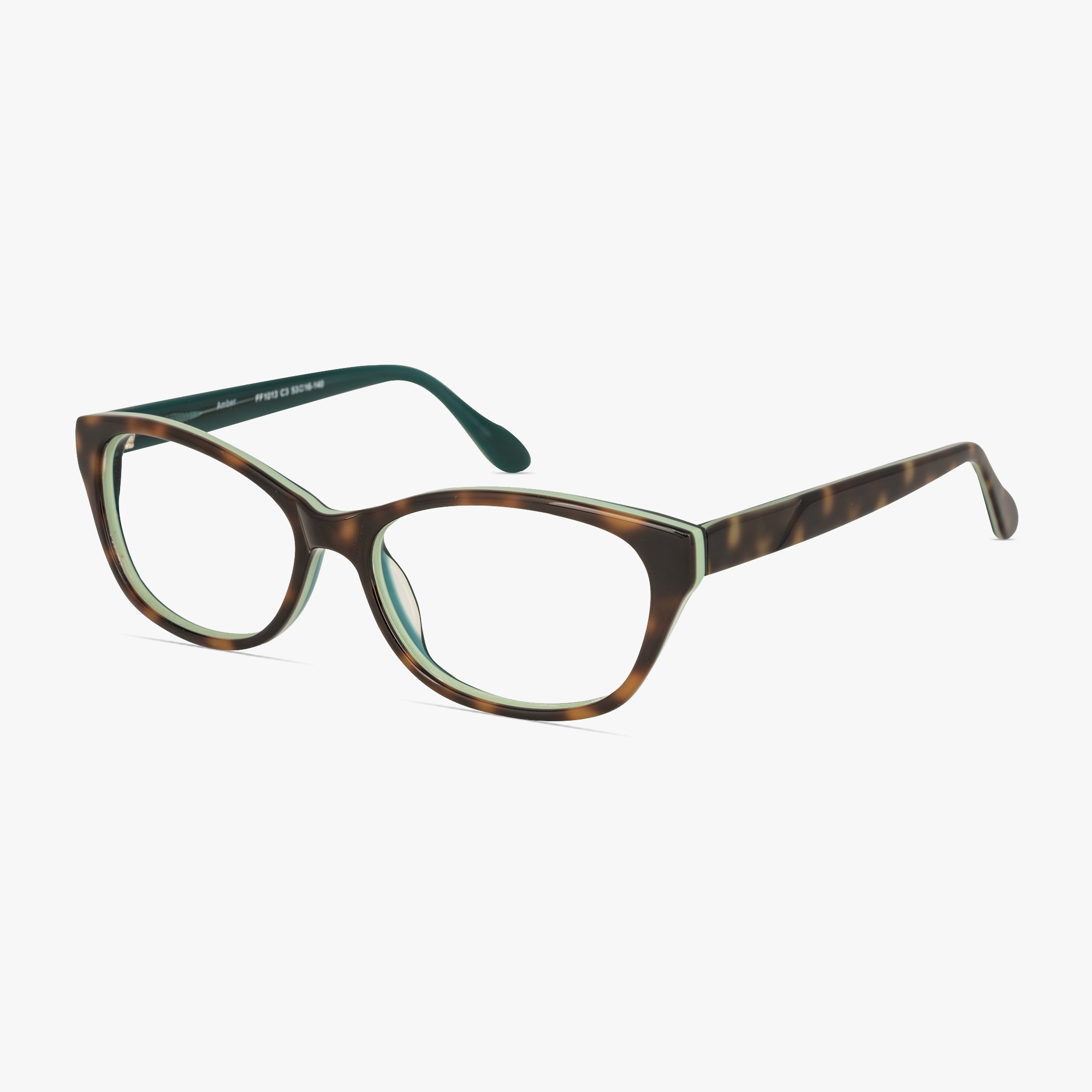 Amber Oval Tortoise Shell Tiffany Glasses for women form FramesFoundry - Angle View