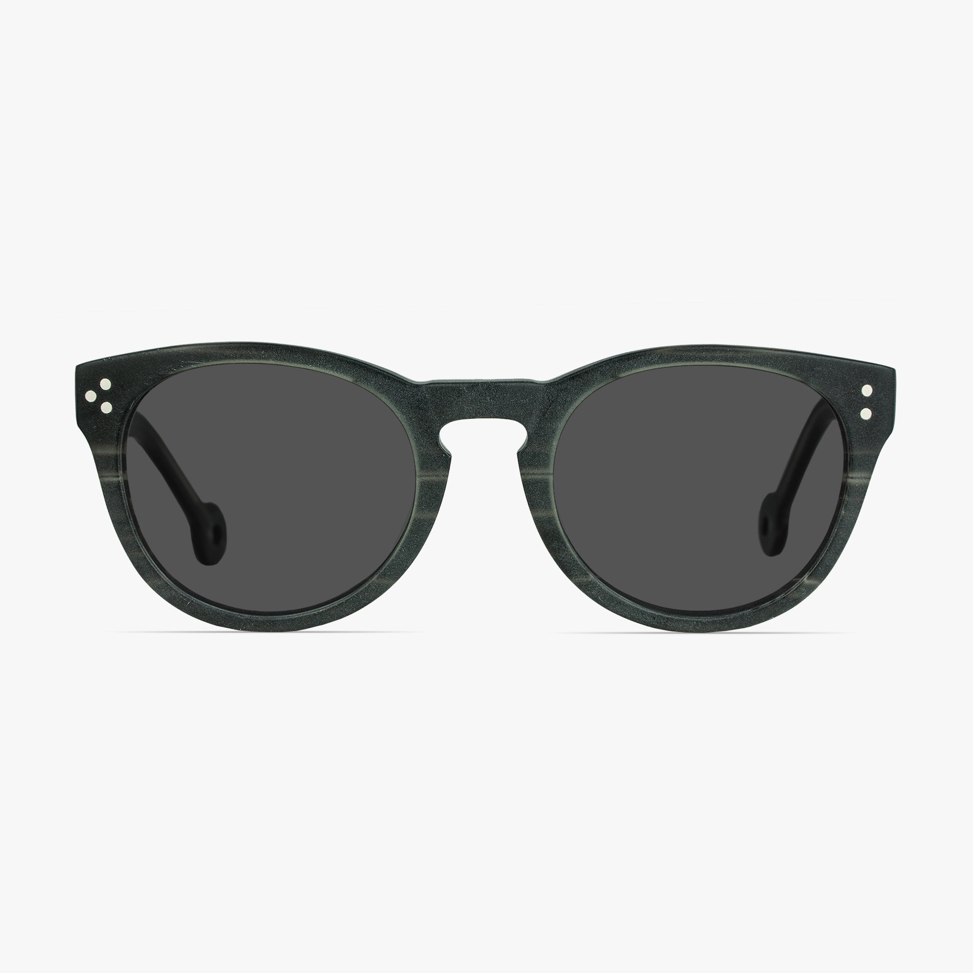 Morley Charcoal Round Sun Glasses for men from FramesFoundry – Front View