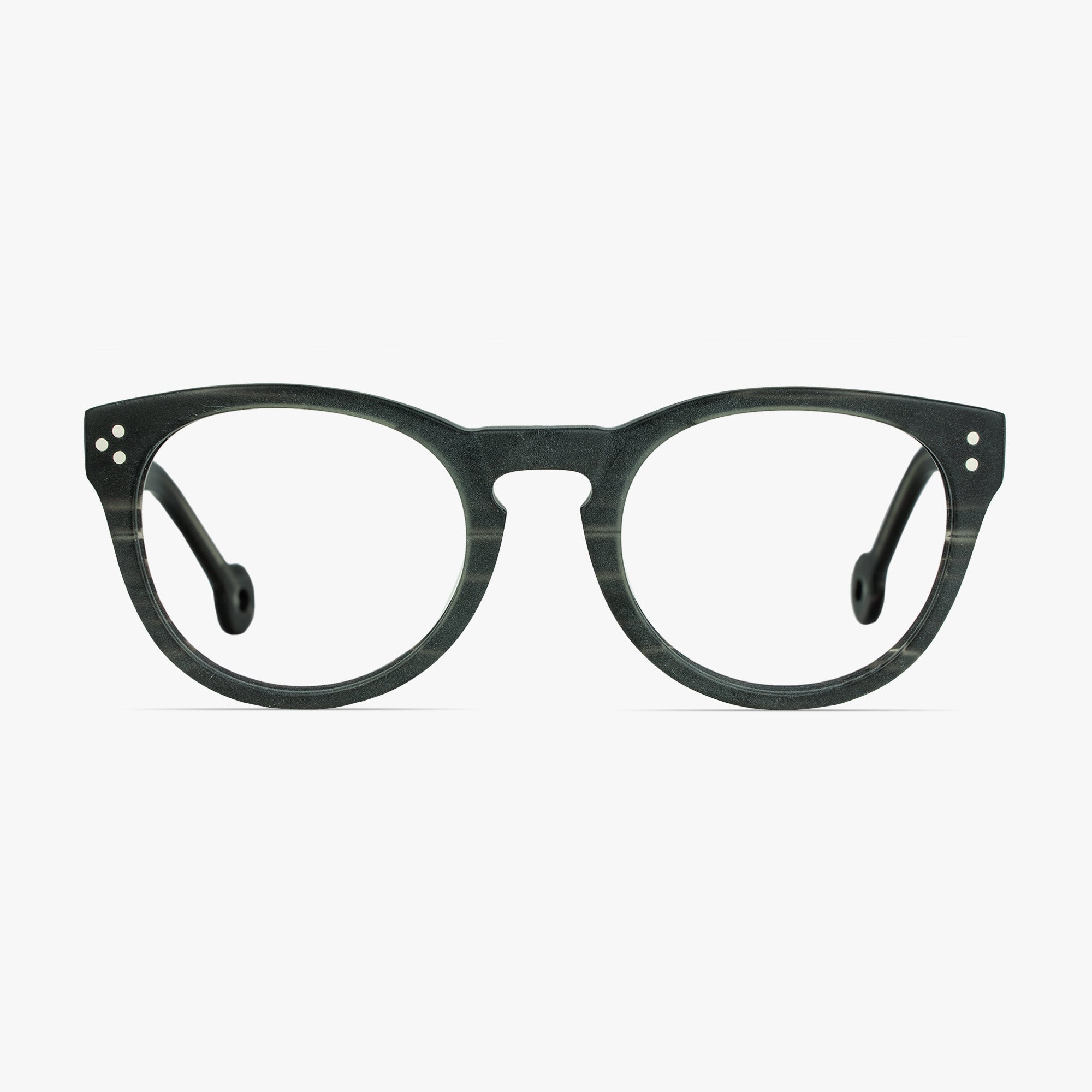 Morley Charcoal Round Glasses for men from FramesFoundry – Front View