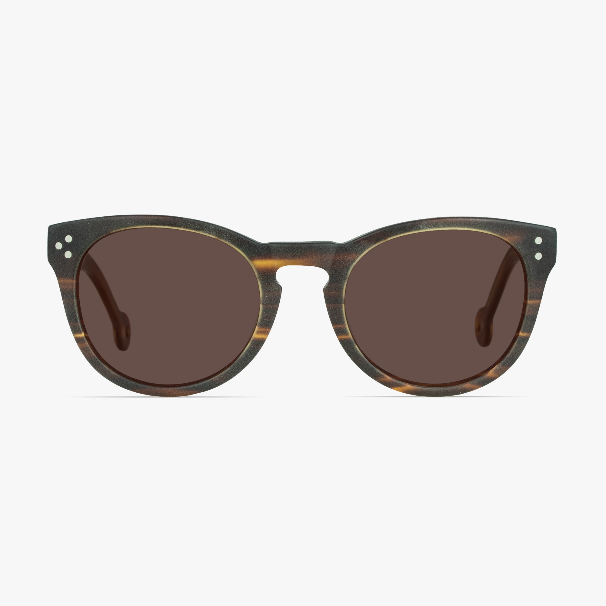 Morley Coffee Mist Round Sunglasses for men from FramesFoundry – Front View