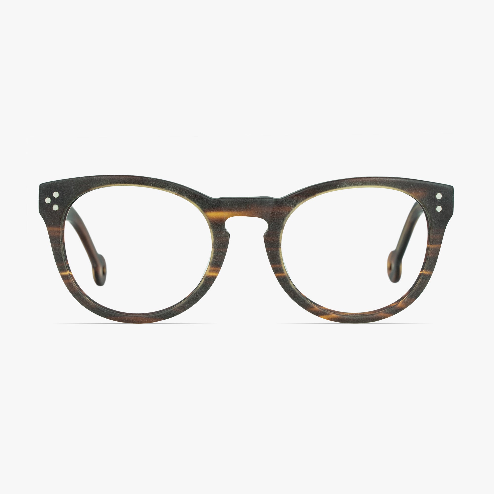 Morley Coffee Mist Round Glasses for men from FramesFoundry – Front View
