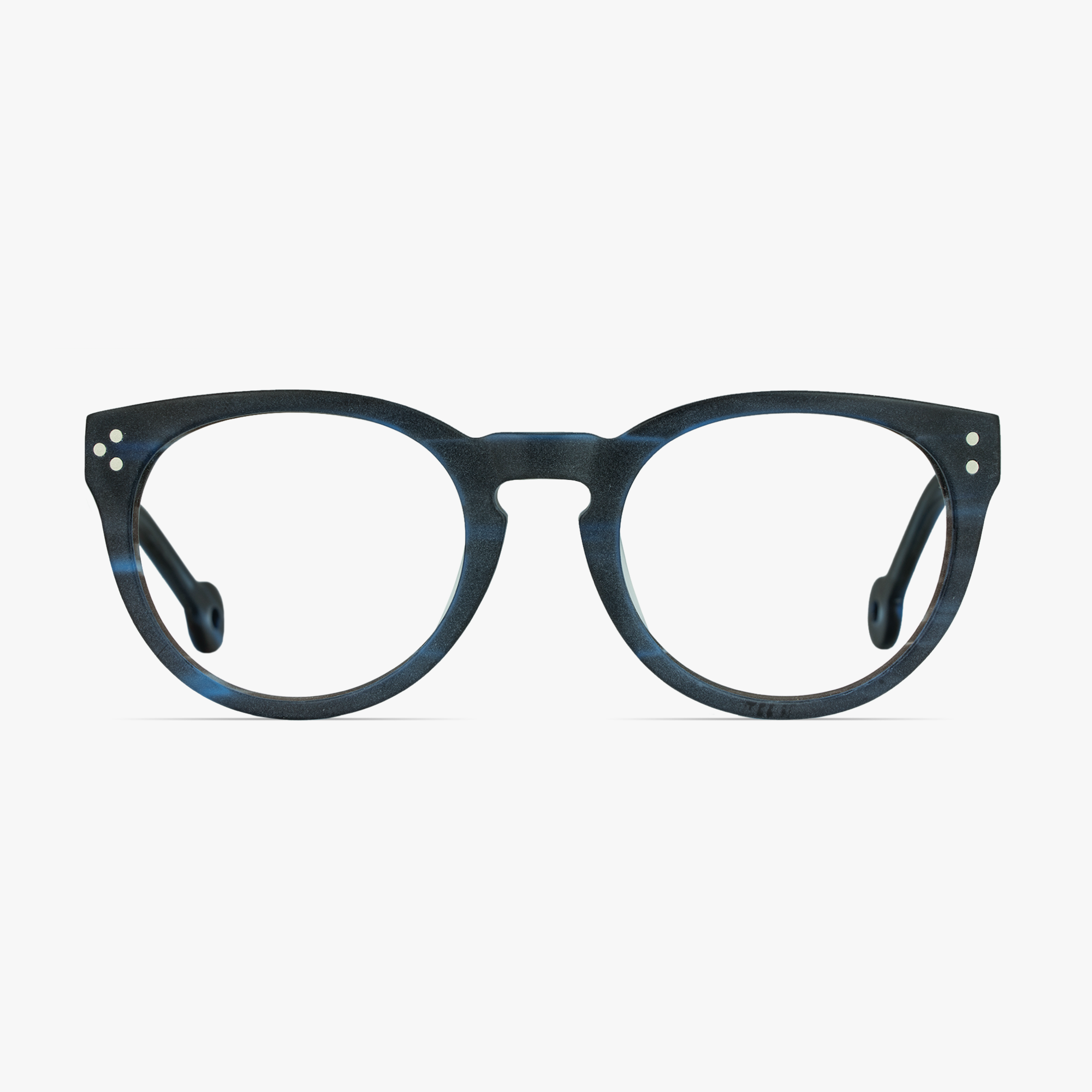 Morley Prussian Blue Round Glasses for men from FramesFoundry – Front View