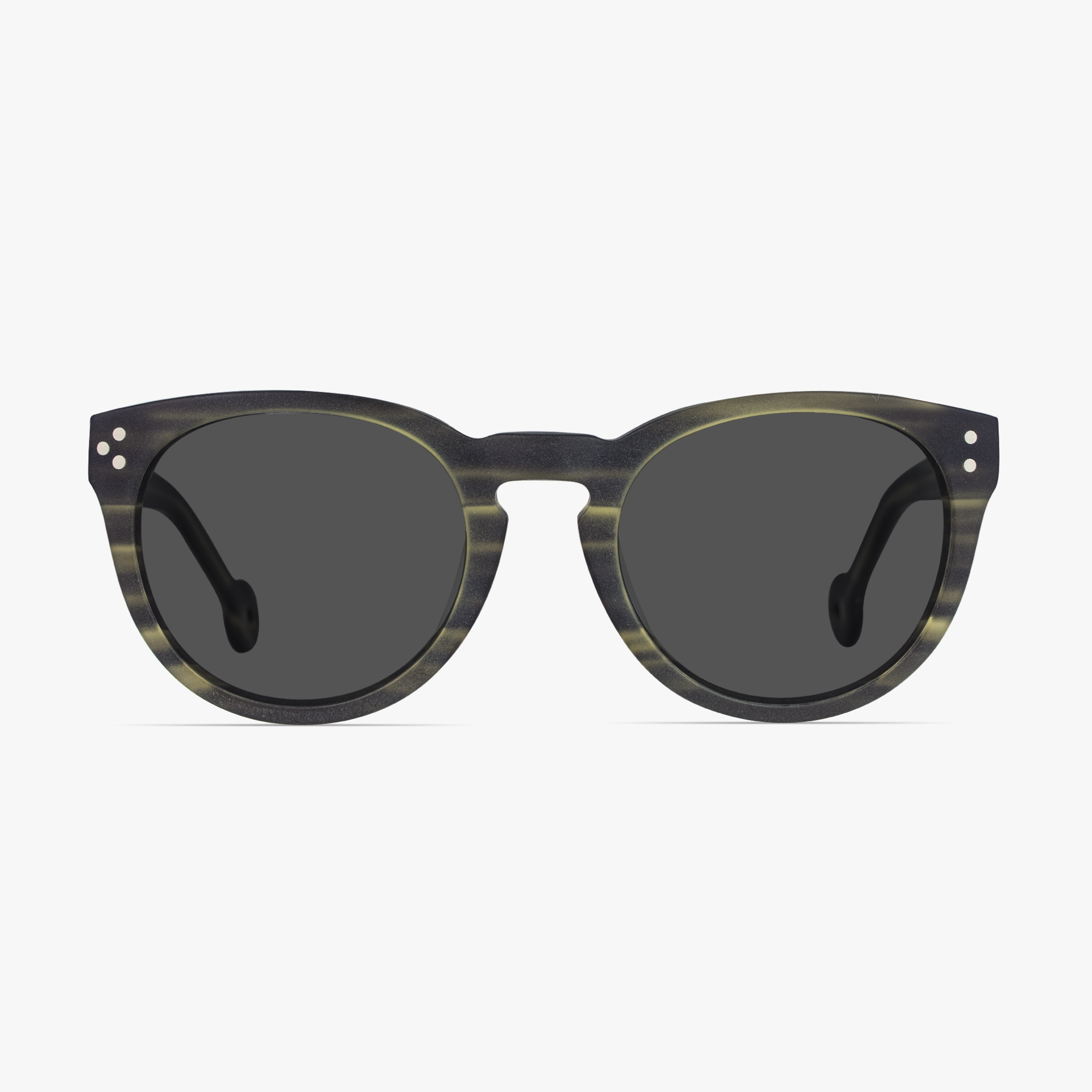 Morley Dark Olive Green Round Sunglasses for men from FramesFoundry – Front View