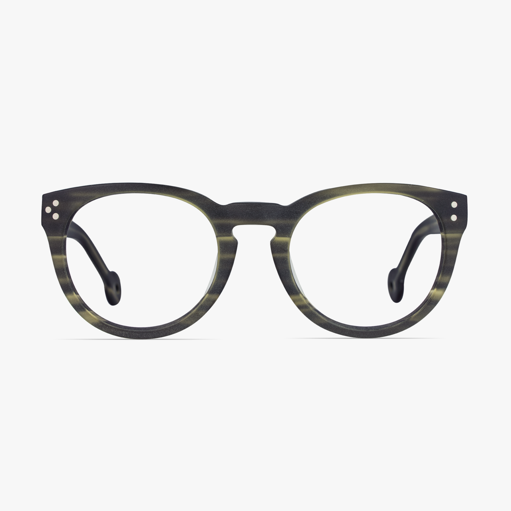 Morley Dark Olive Green Round Glasses for men from FramesFoundry – Front View