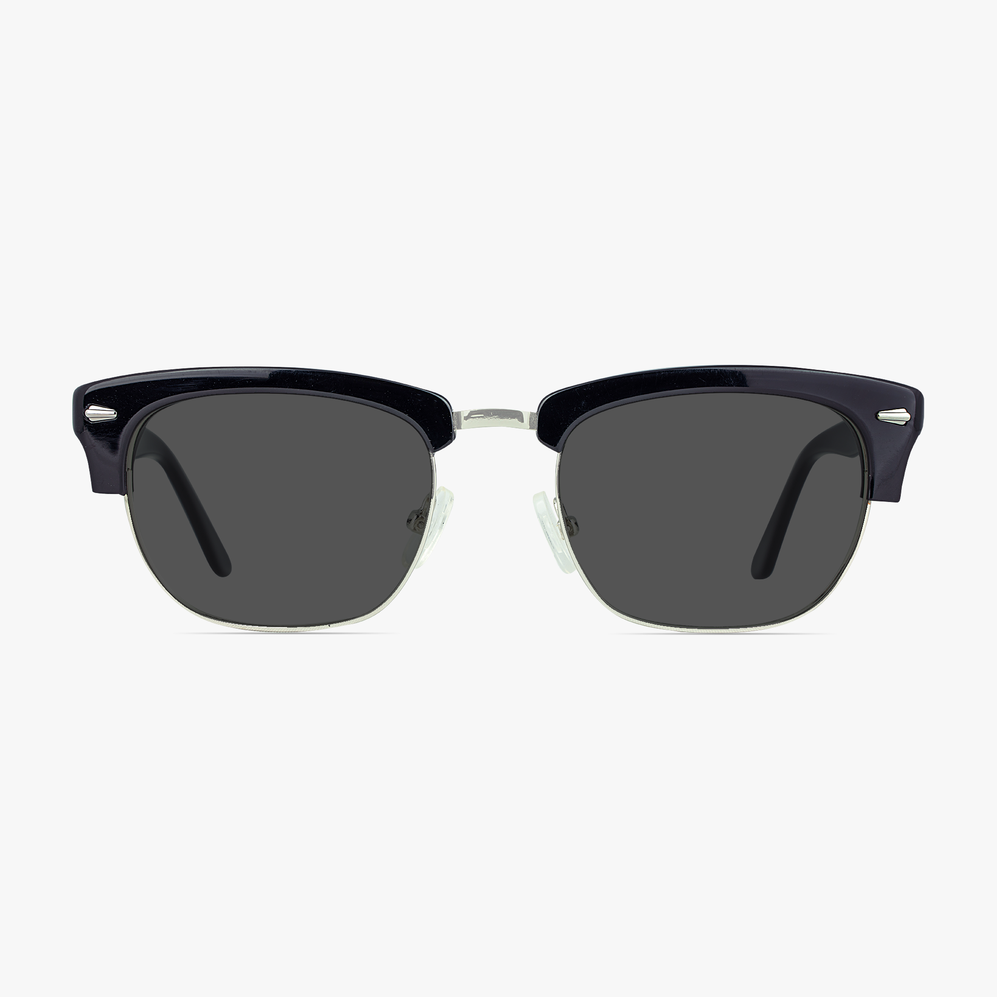 Grant Retro Black Silver Sunglasses for Men by Framesfoundry - Front View
