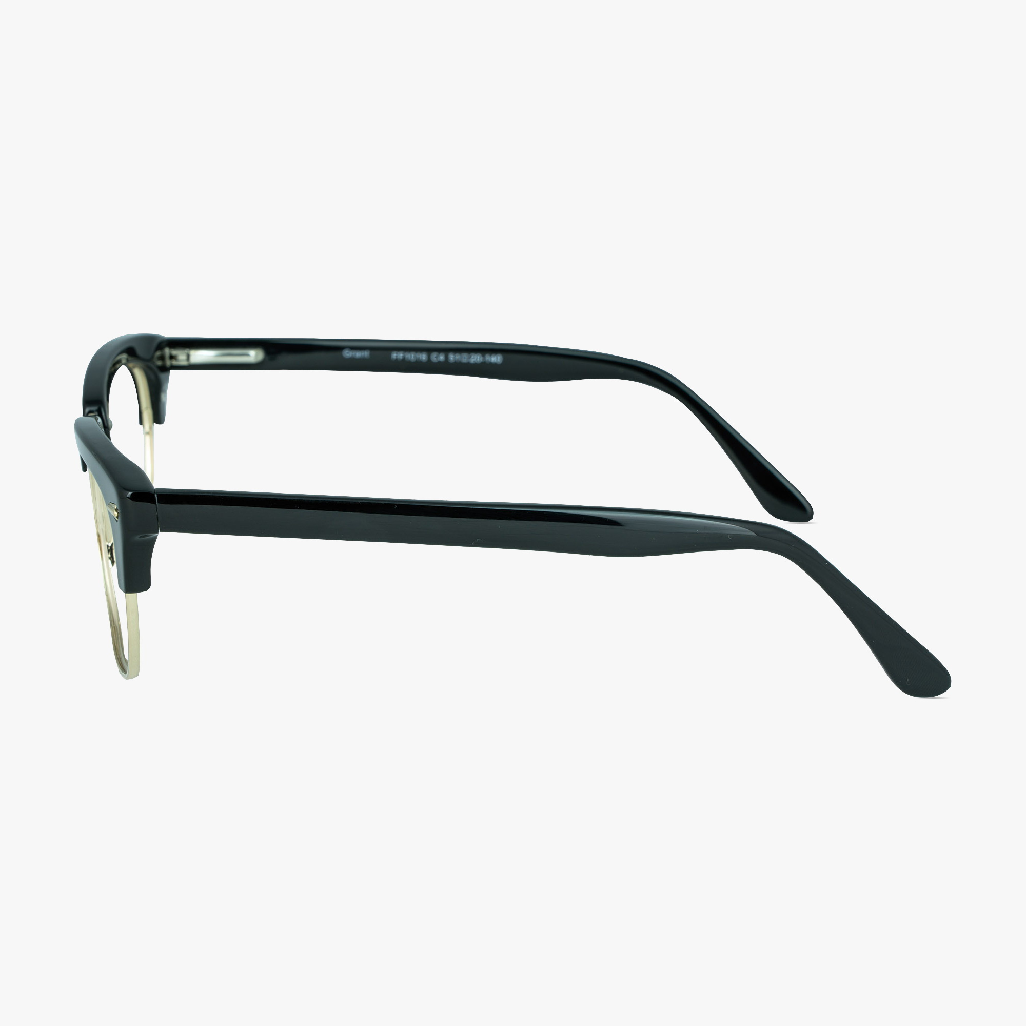 Grant Retro Black Gold Mixed Material Glasses for Men by Framesfoundry - Side View