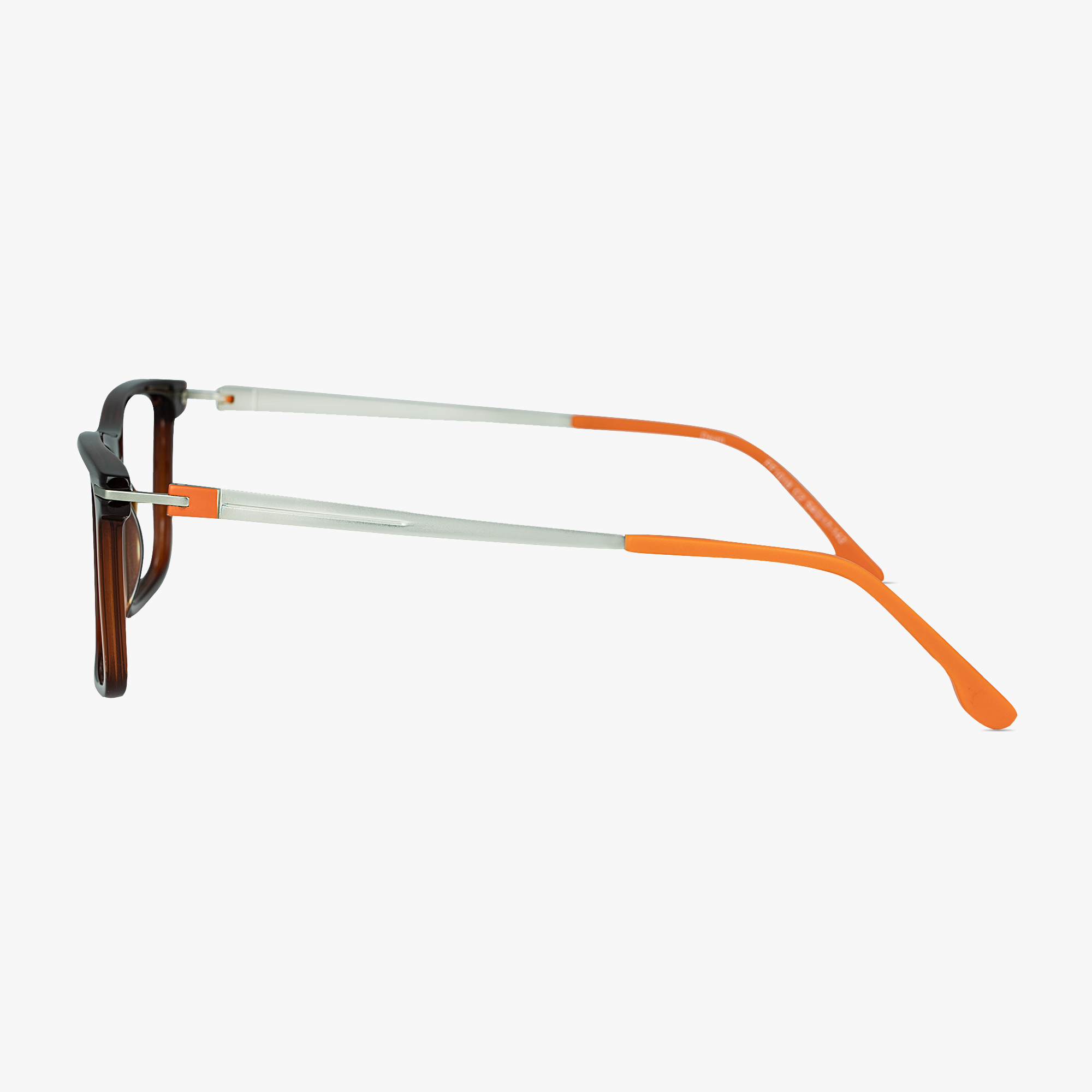 Dean Rectangular Brown Mixed Material Glasses for Men From Framesfoundry - Side View
