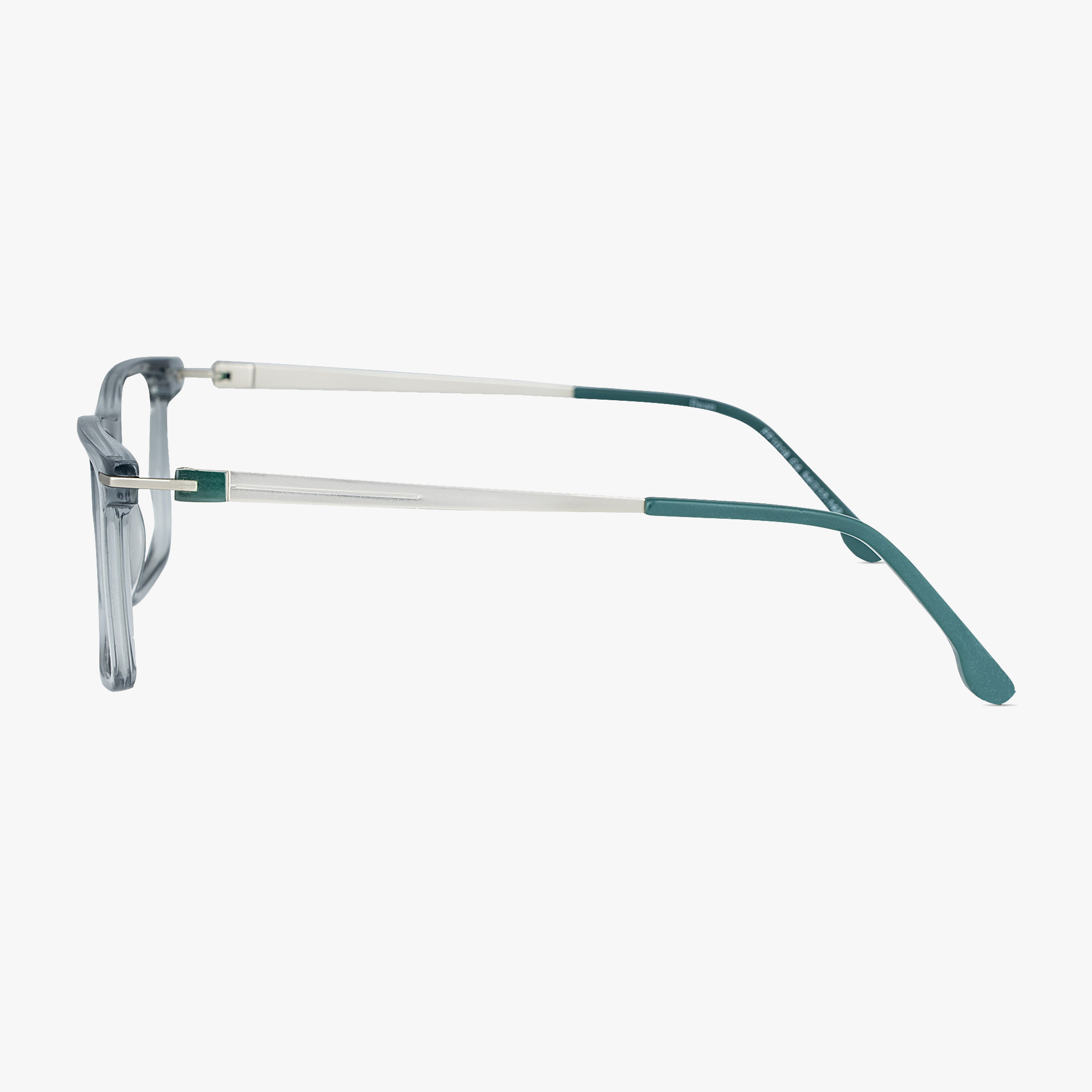 Dean Rectangular Clear Mixed Material Glasses for Men From Framesfoundry - Side View