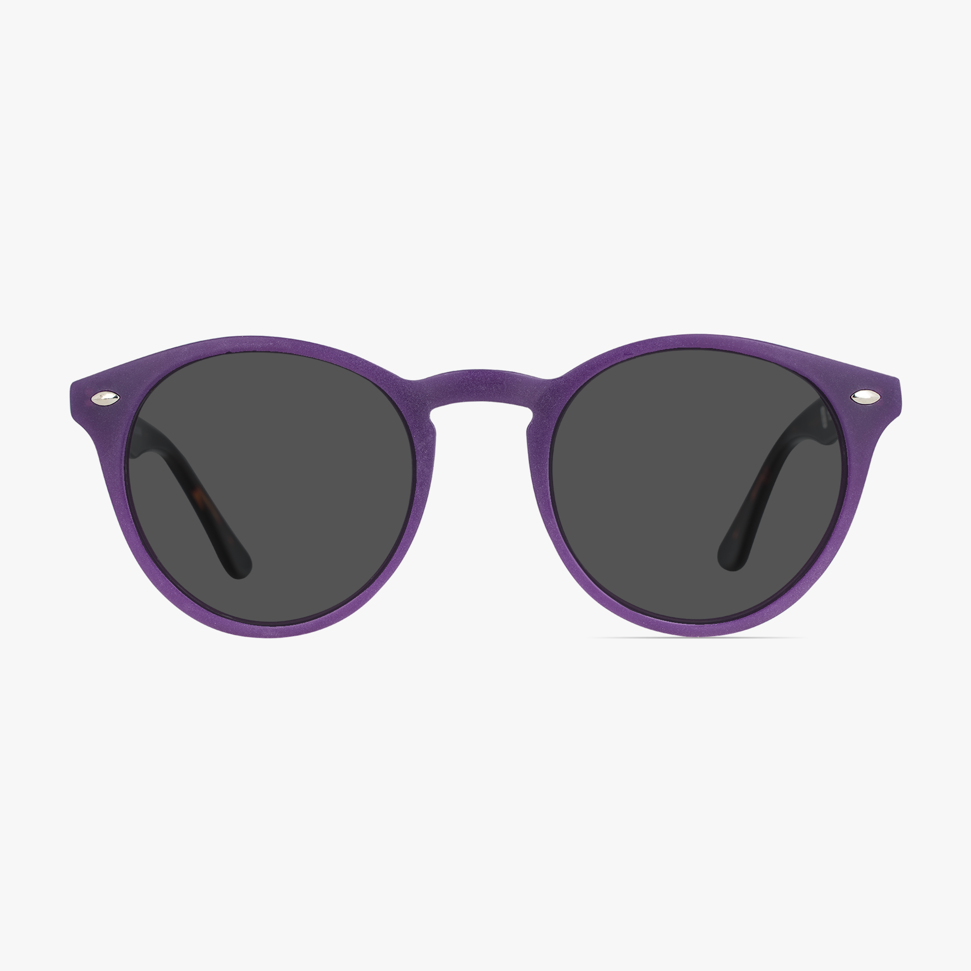 George Matt Purple Round Sunglasses for Women From Framesfoundry - Front View