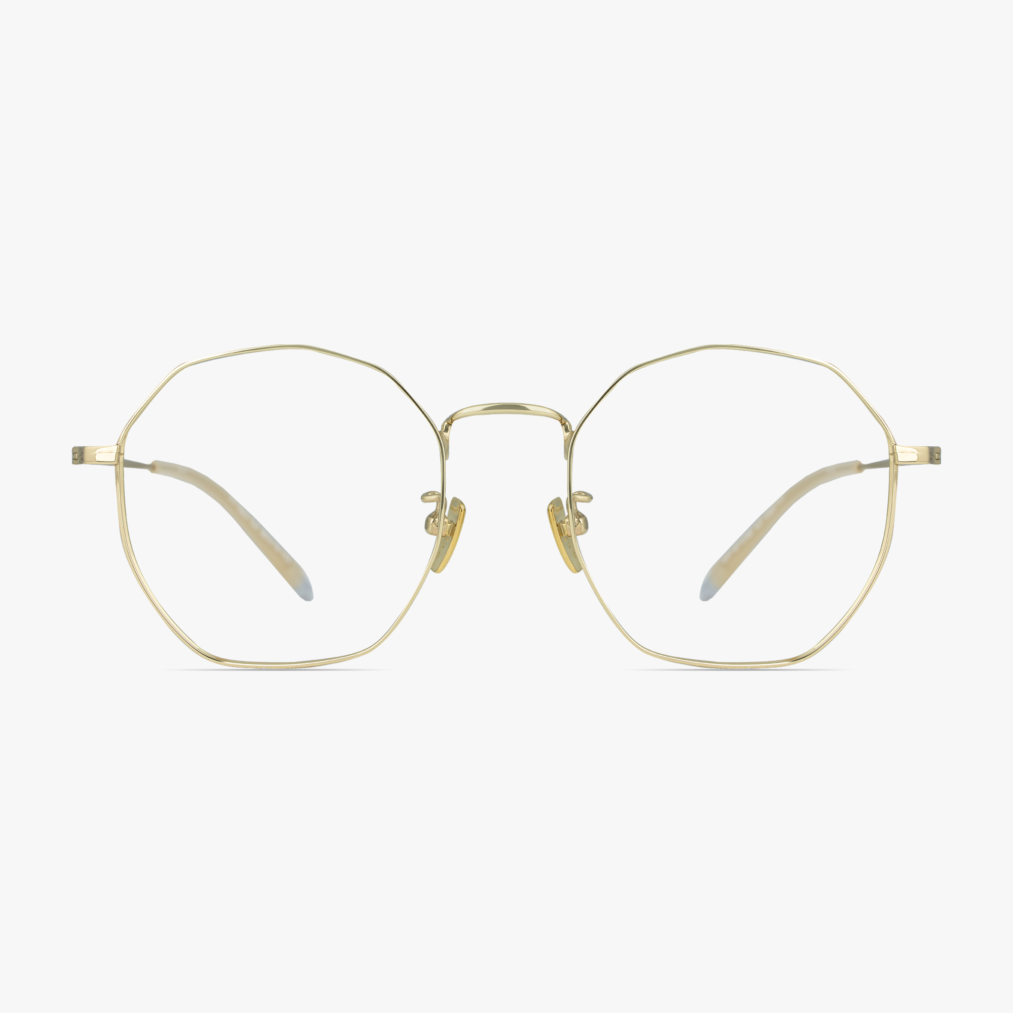 Ozzy Round Gold Titanium Glasses for Men and Women by Framesfoundry - Front View