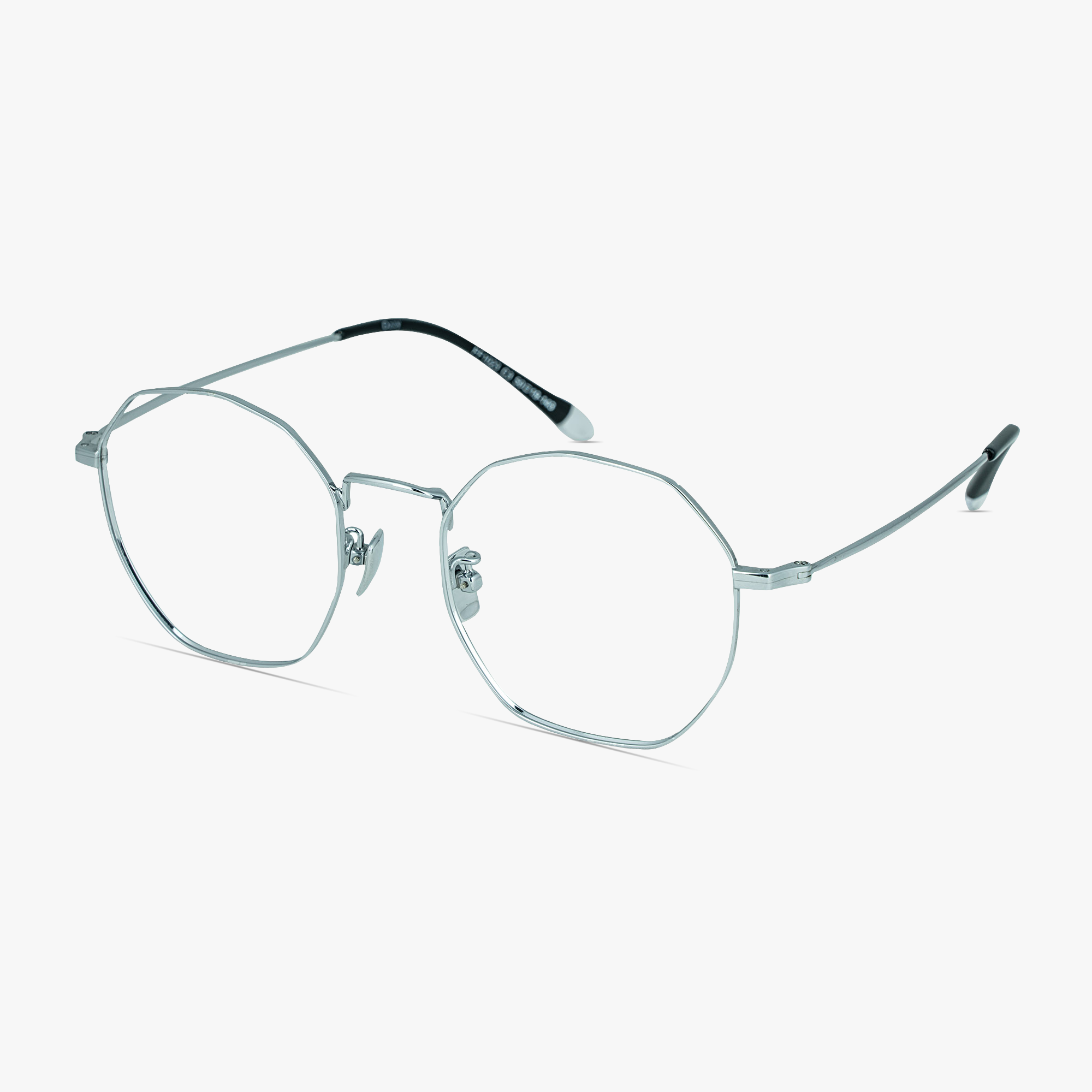 Ozzy Round Silver Titanium Glasses for Men and Women by Framesfoundry - Angle View