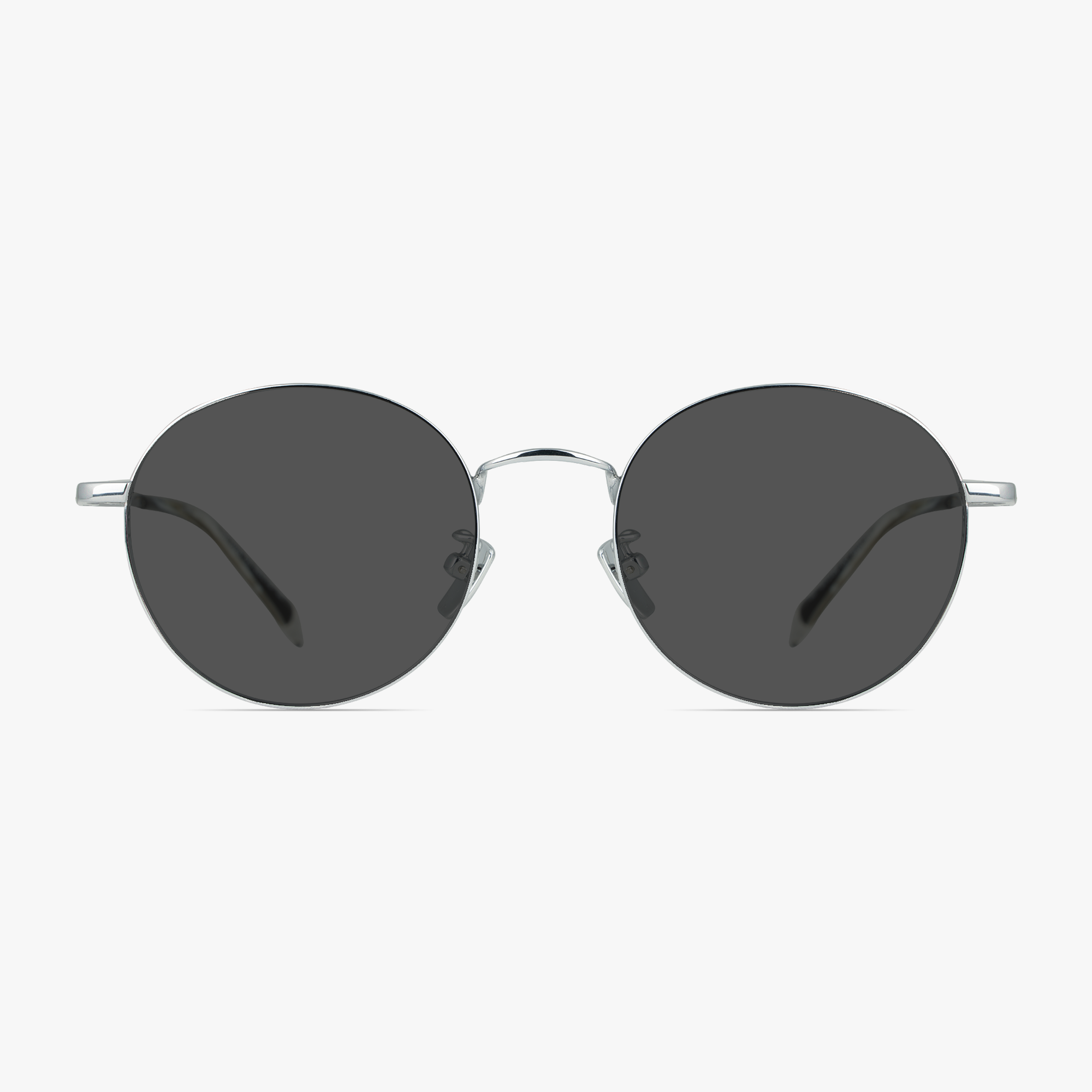 Lenon Silver Round Titanium Sunglasses for Men and Women from Framesfoundry - Front View