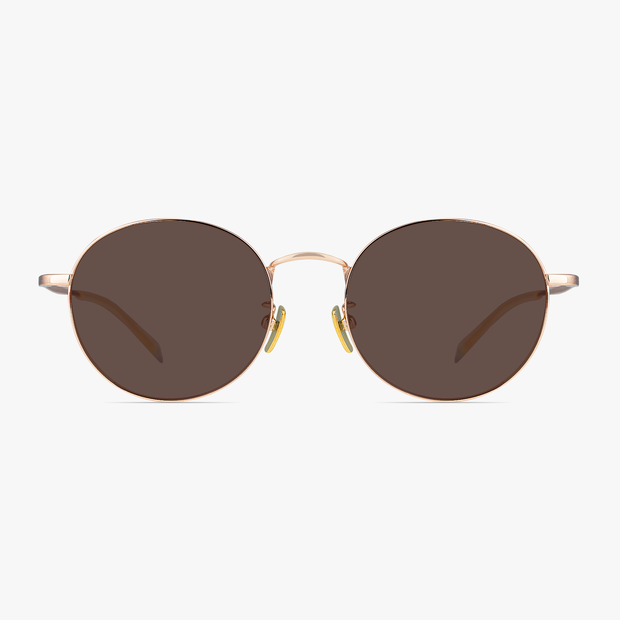 Lenon Rose Gold Round Titanium Sunglasses for Men and Women from Framesfoundry - Front View