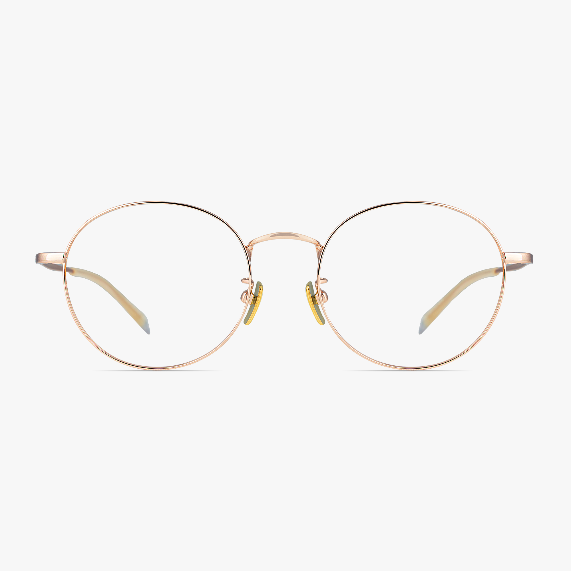 Lenon Rose Gold Round Titanium Glasses for Men and Women from Framesfoundry - Front View
