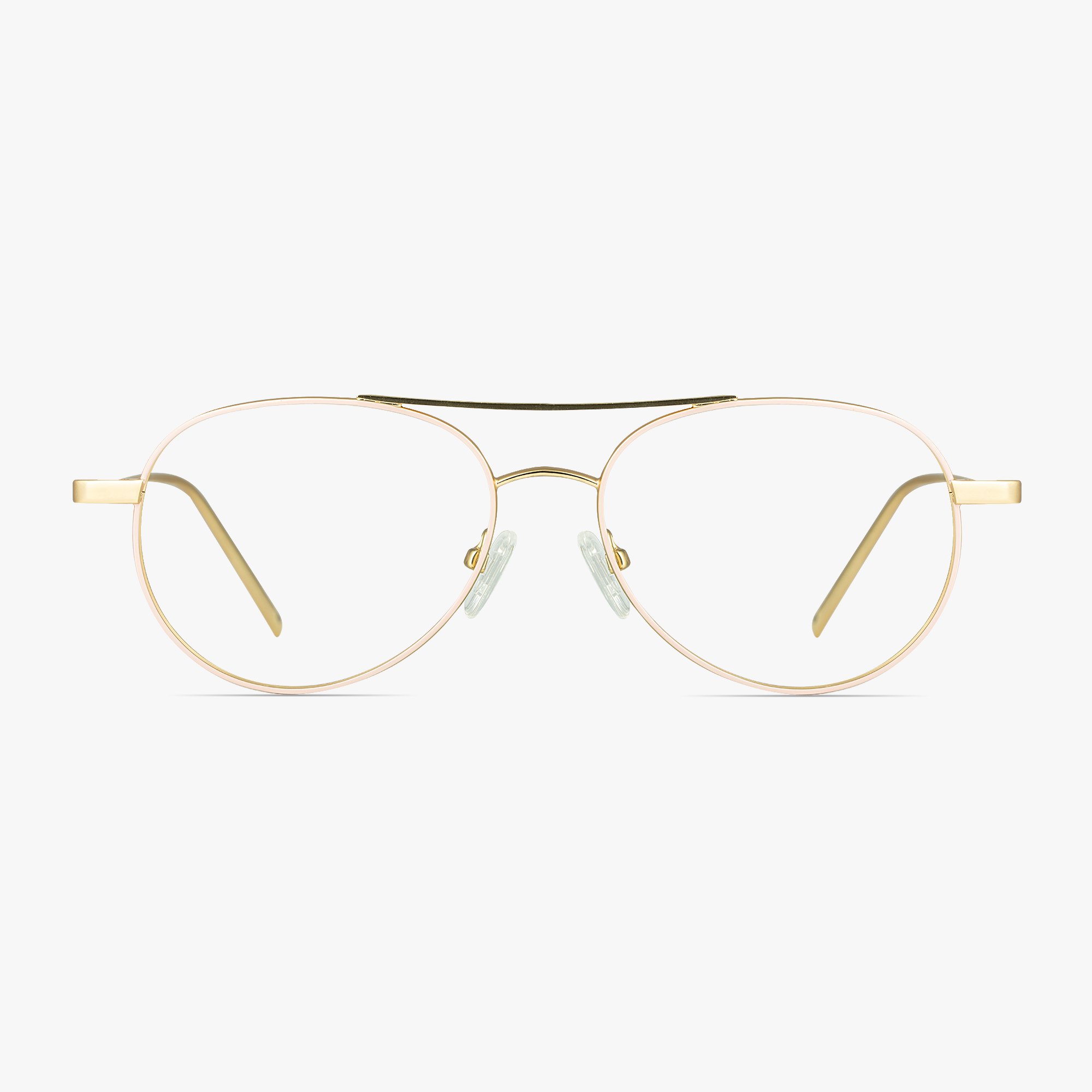Cruise Pink Gold Aviator Stainless Steel Glasses for Men or Women by Framesfoundry - Front View