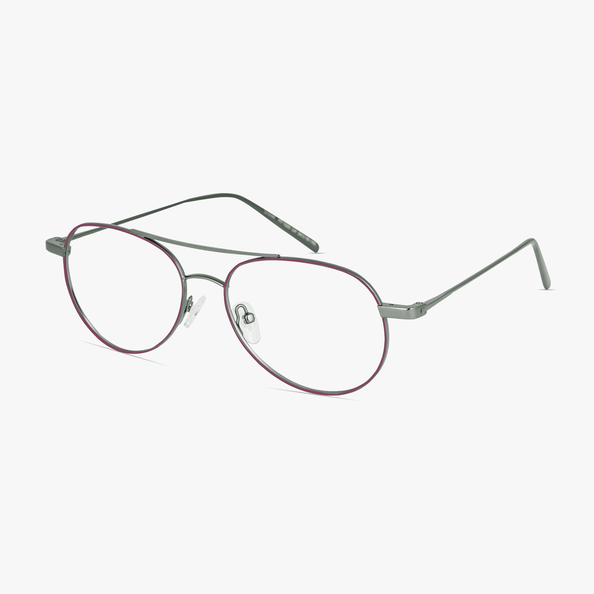 Cruise Purple Gunmetal Aviator Stainless Steel Glasses for Men or Women by Framesfoundry - Angle View