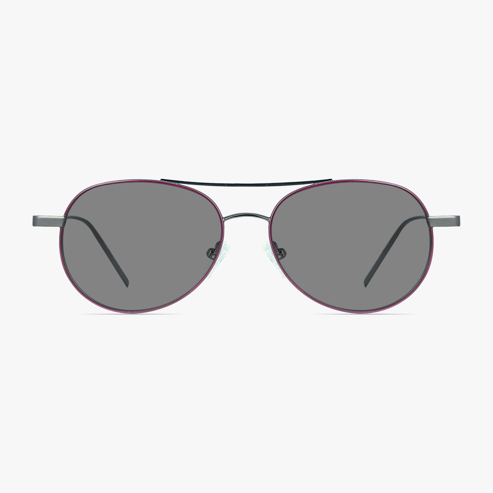 Cruise Purple Gunmetal Aviator Stainless Steel Sunglasses for Men or Women by Framesfoundry - Front View