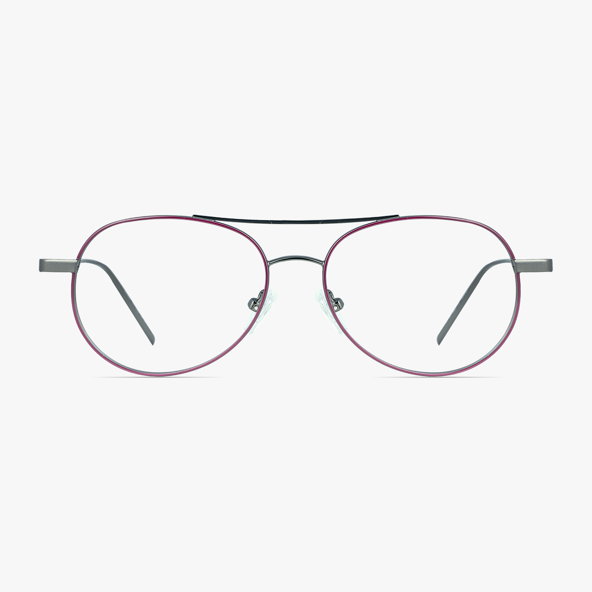 Cruise Purple Gunmetal Aviator Stainless Steel Glasses for Men or Women by Framesfoundry - Front View
