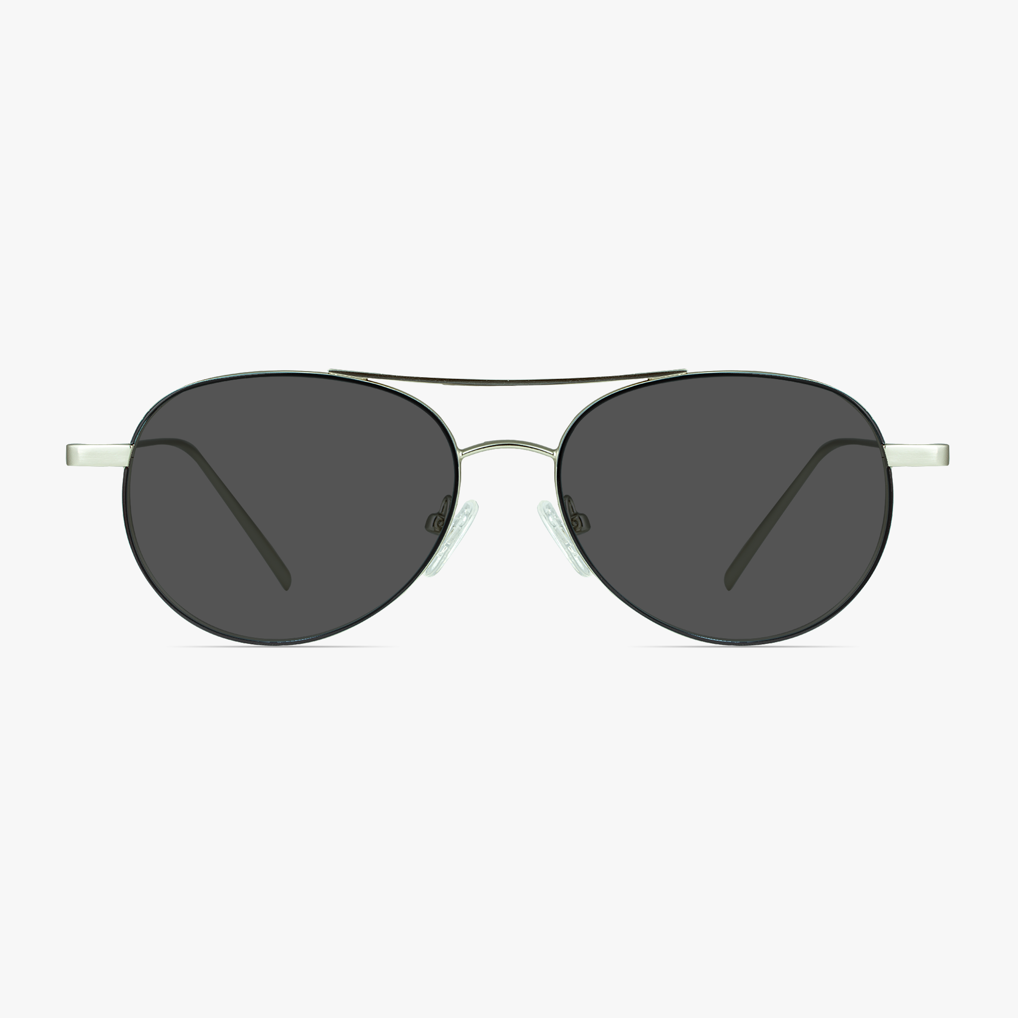 Cruise Navy Silver Aviator Stainless Steel Sunglasses for Men or Women by Framesfoundry - Front View