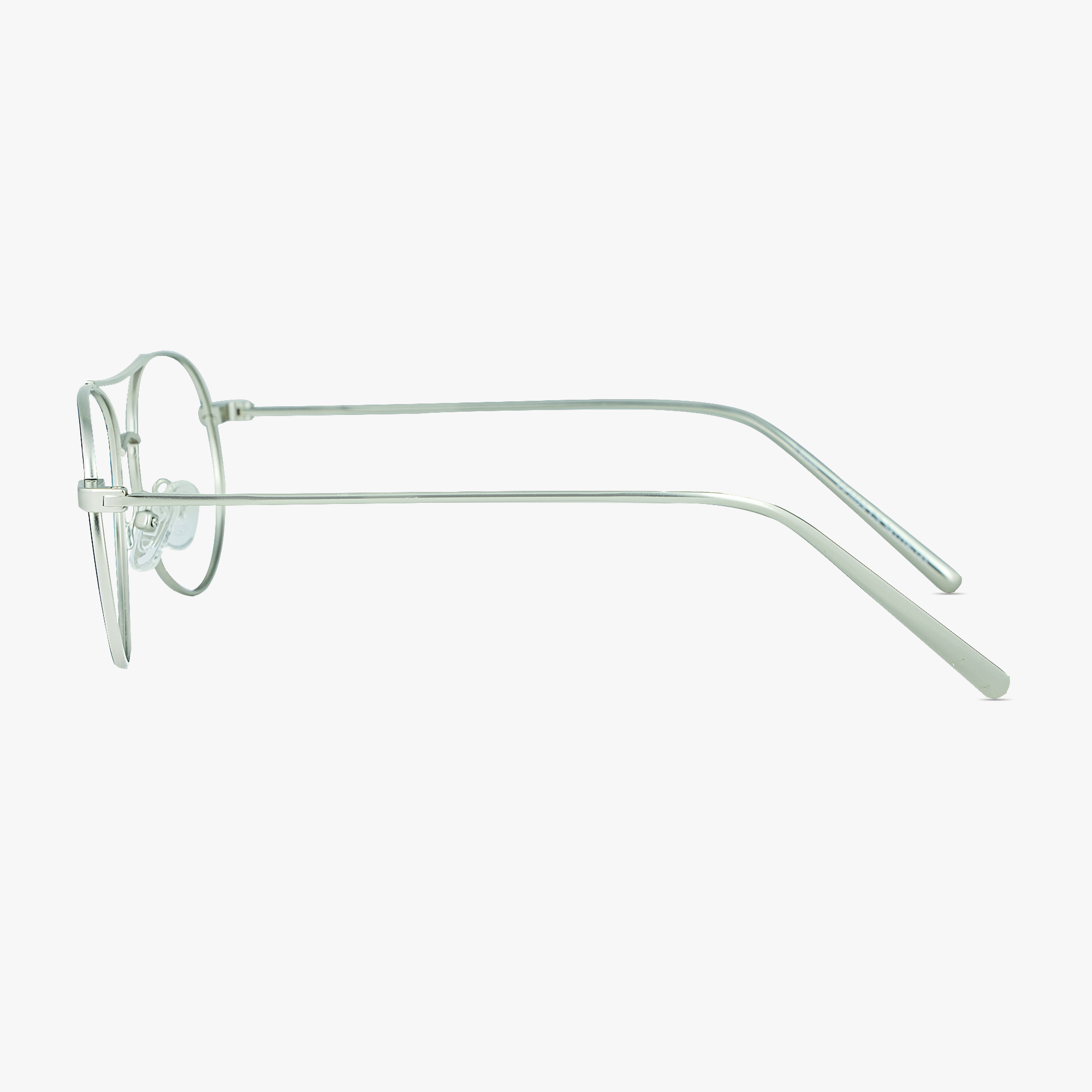 Cruise Navy Silver Aviator Stainless Steel Glasses for Men or Women by Framesfoundry - Side View