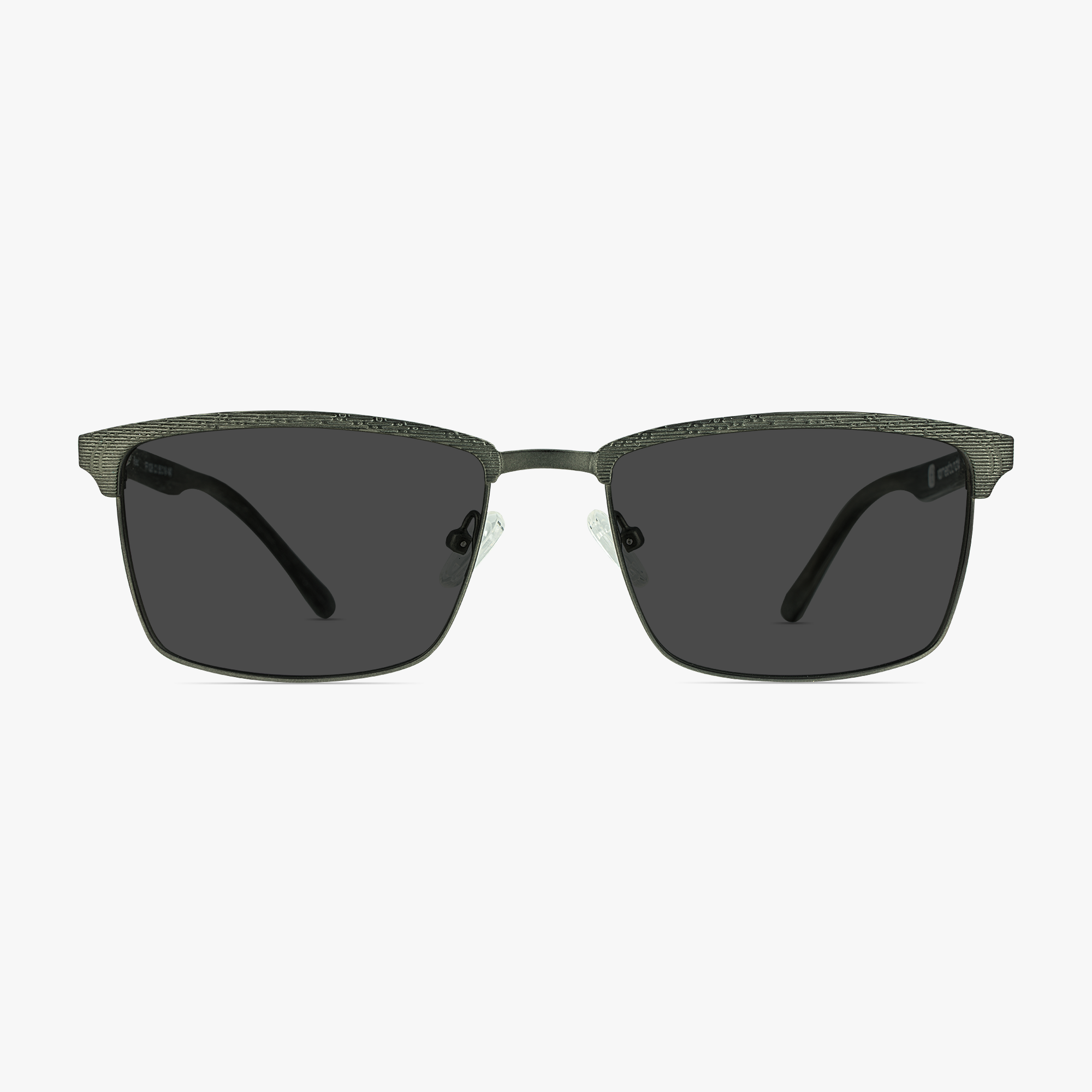 Reed Gunmetal Stainless Steel Sunglasses for Men from Framesfoundry - Front View