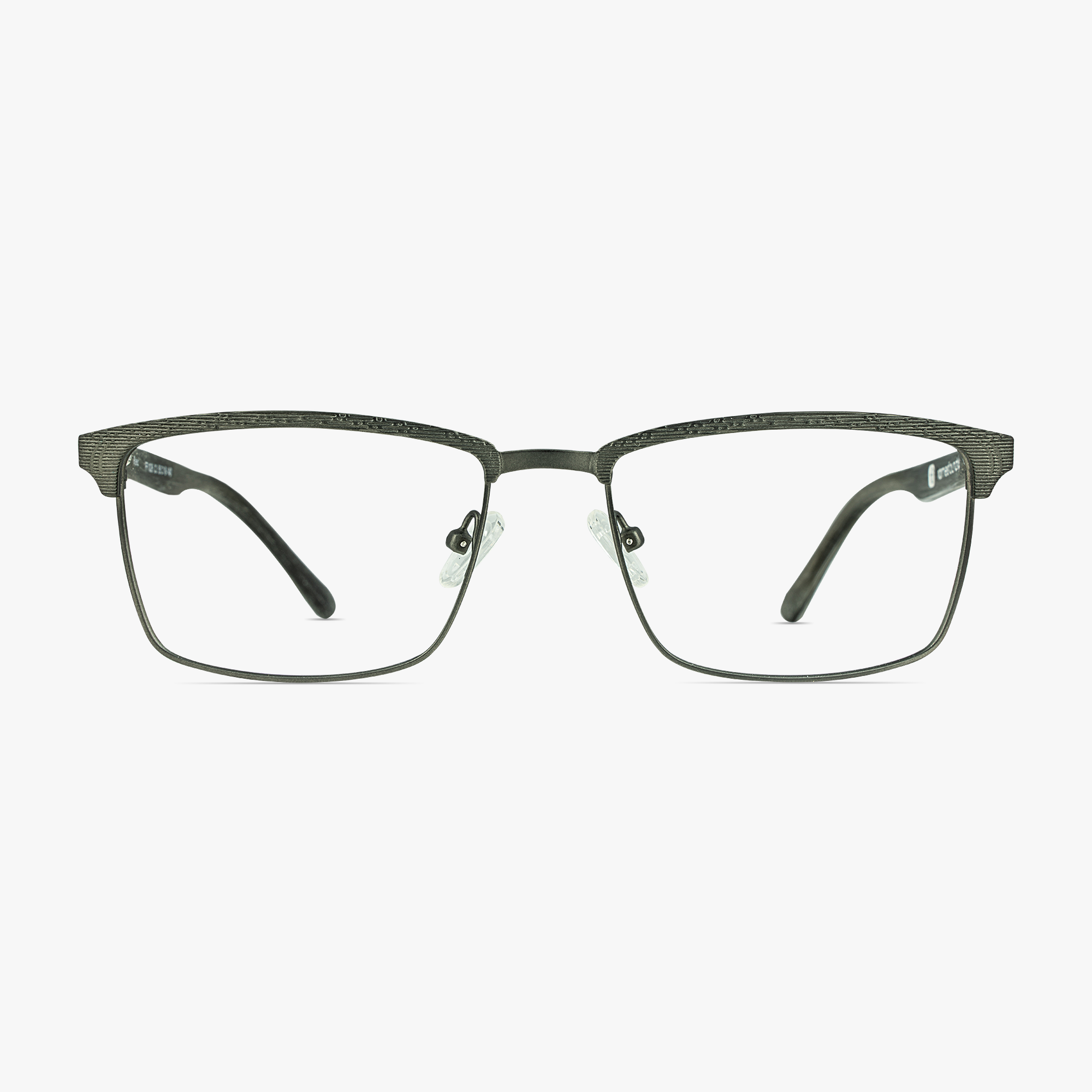 Reed Gunmetal Stainless Steel Glasses for Men from Framesfoundry - Front View