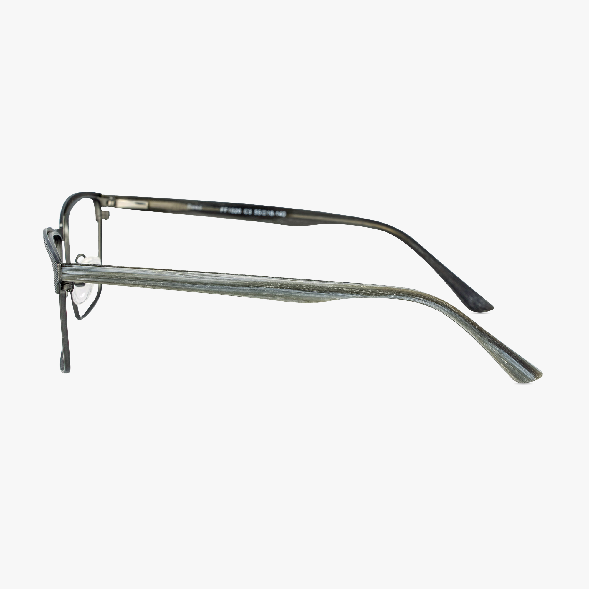 Reed Gunmetal Stainless Steel Glasses for Men from Framesfoundry - Side View